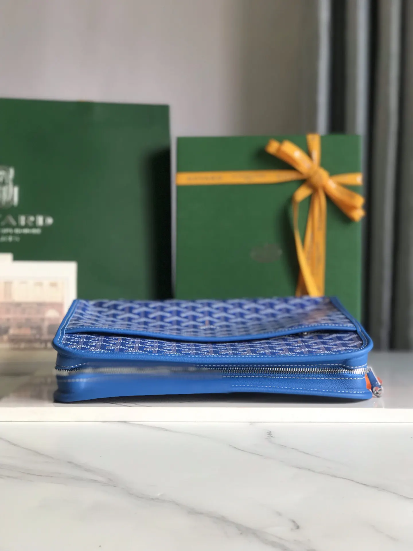 Goyard Yellow Clutch Bag Leather