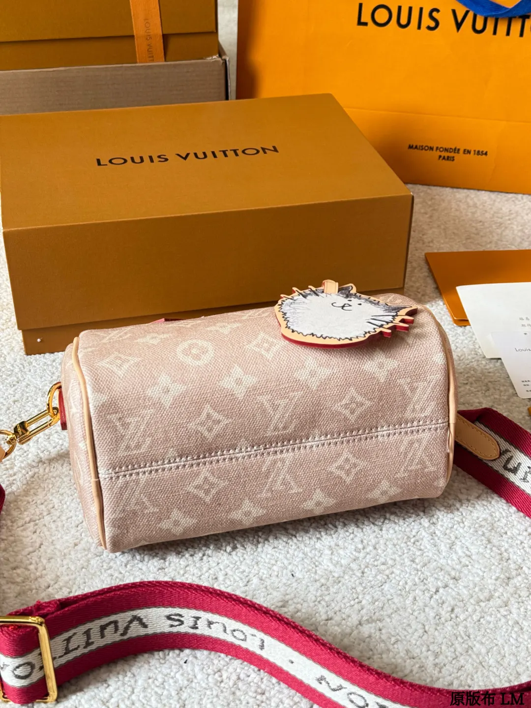 Louis Vuitton Red Monogram Crossbody Bag Lightweight Canvas