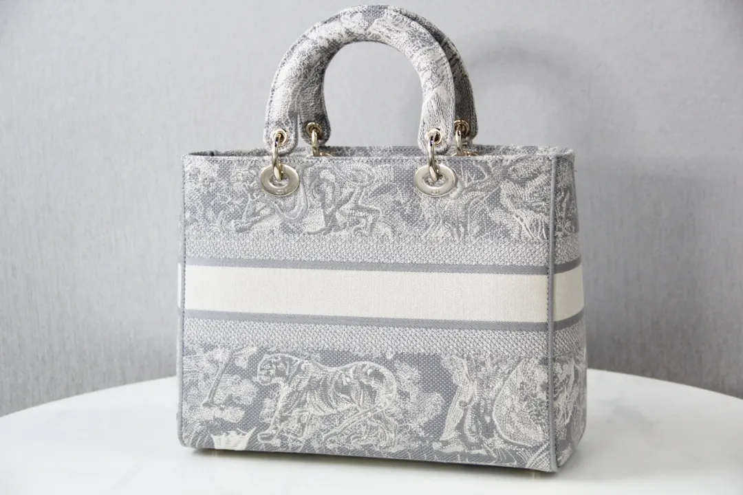 Dior 灰色 金色 斜背包 輕便斜挎款