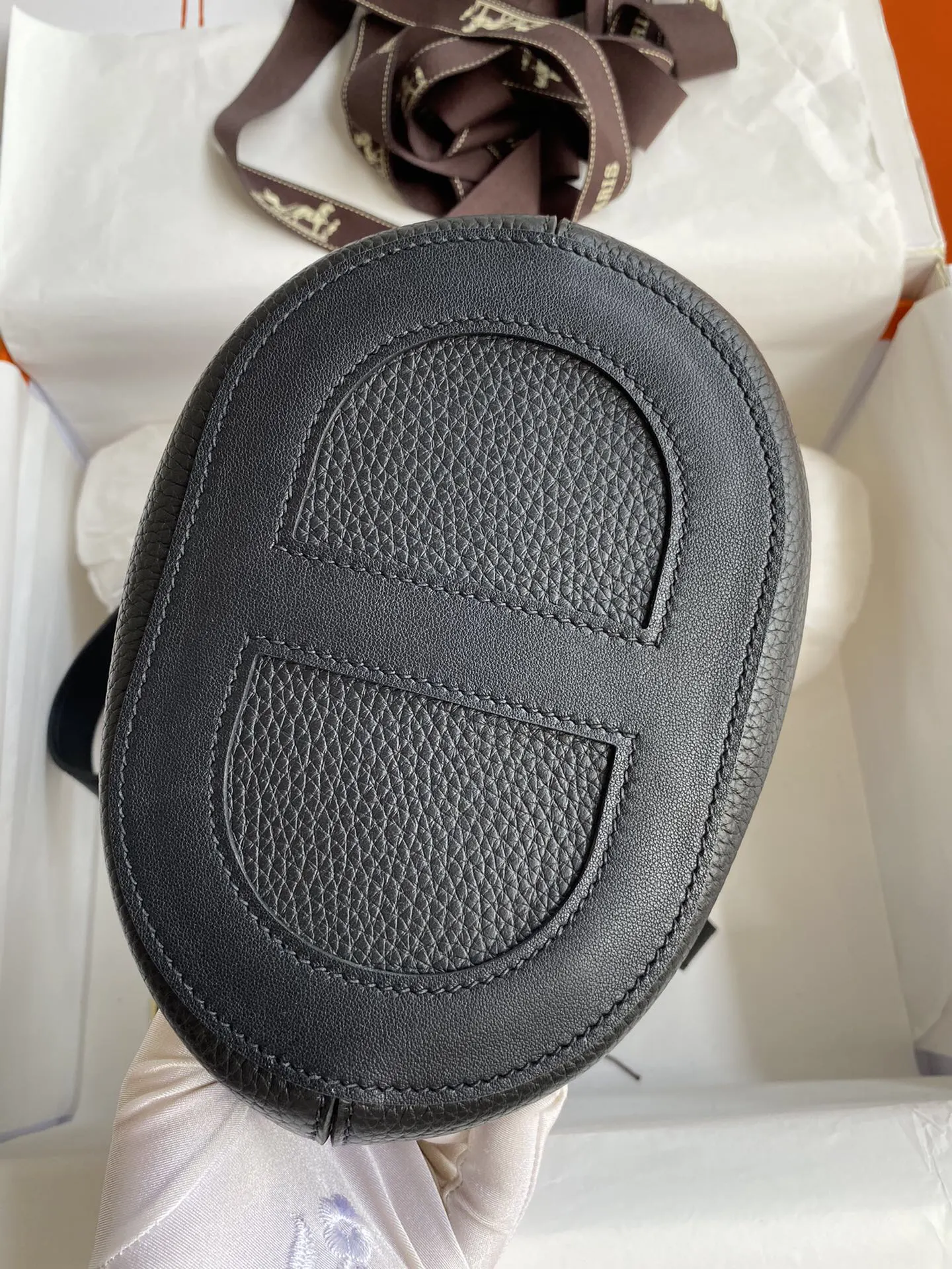 Hermes Black Bucket Bag Classic Leather
