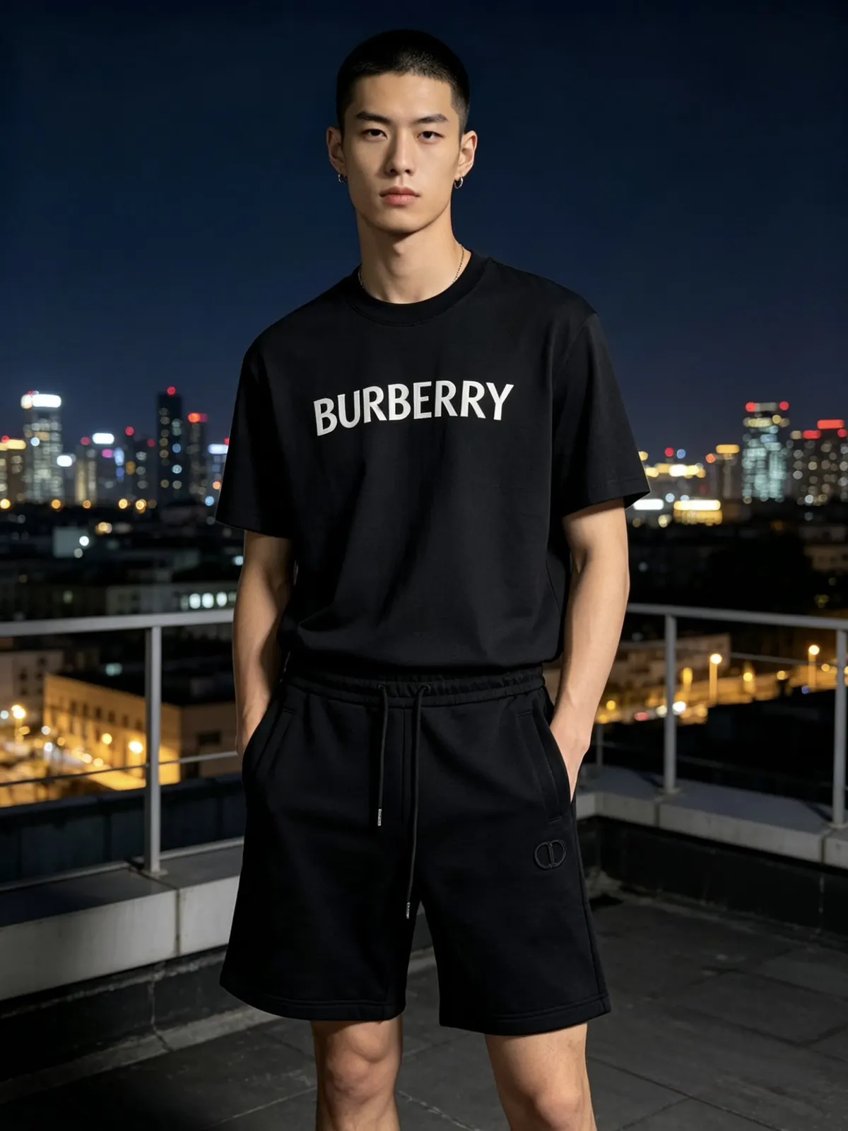 Dior 黑色 刺绣 短裤