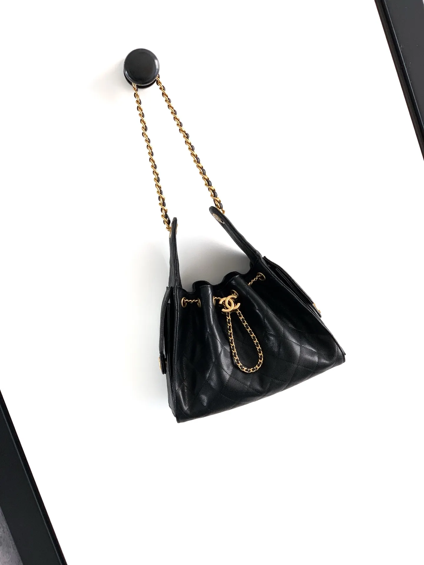 CHANEL Hobo 黑色 牛皮 腋下包 复古腋下背款