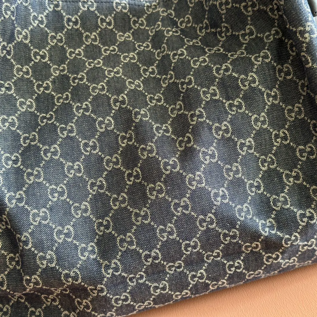 Gucci 黑色 蓝色 牛皮 腋下包 复古腋下背款
