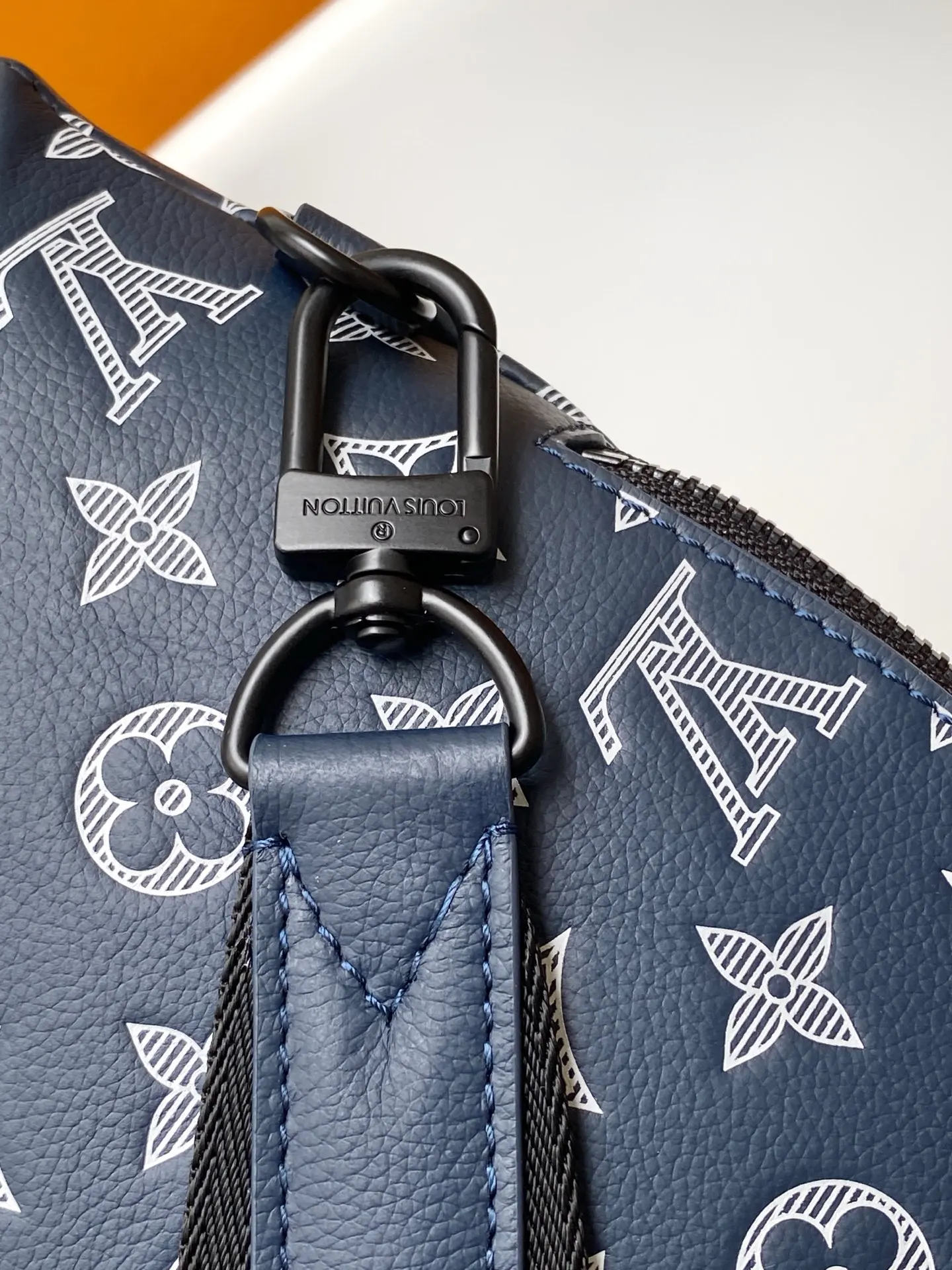 Black Blue Backpack Leather