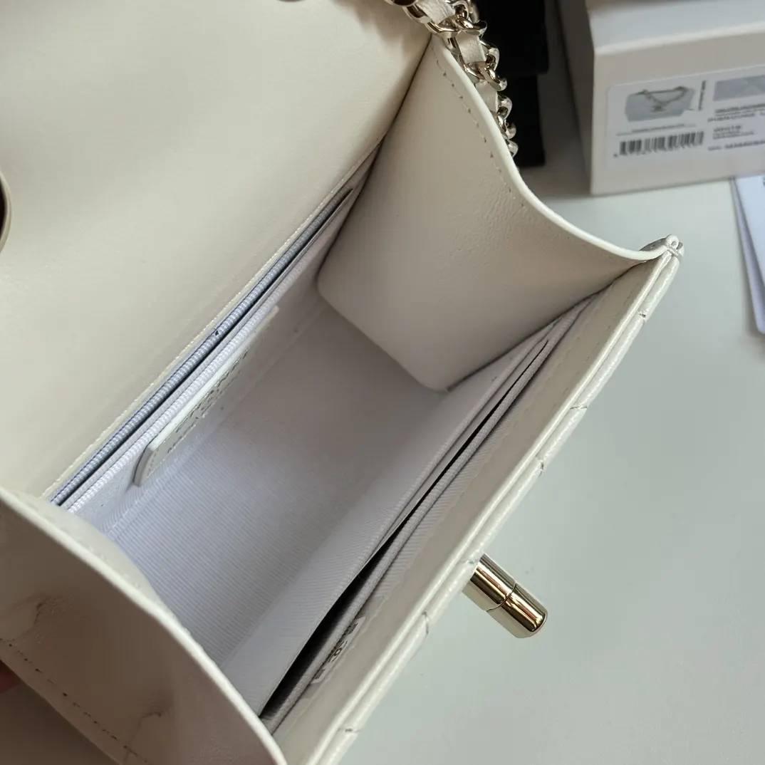 Chanel Lambskin Chain Bag Shoulder and Crossbody Wear Image 9 Chanel Lambskin Chain Bag Shoulder and Crossbody Wear Image 9