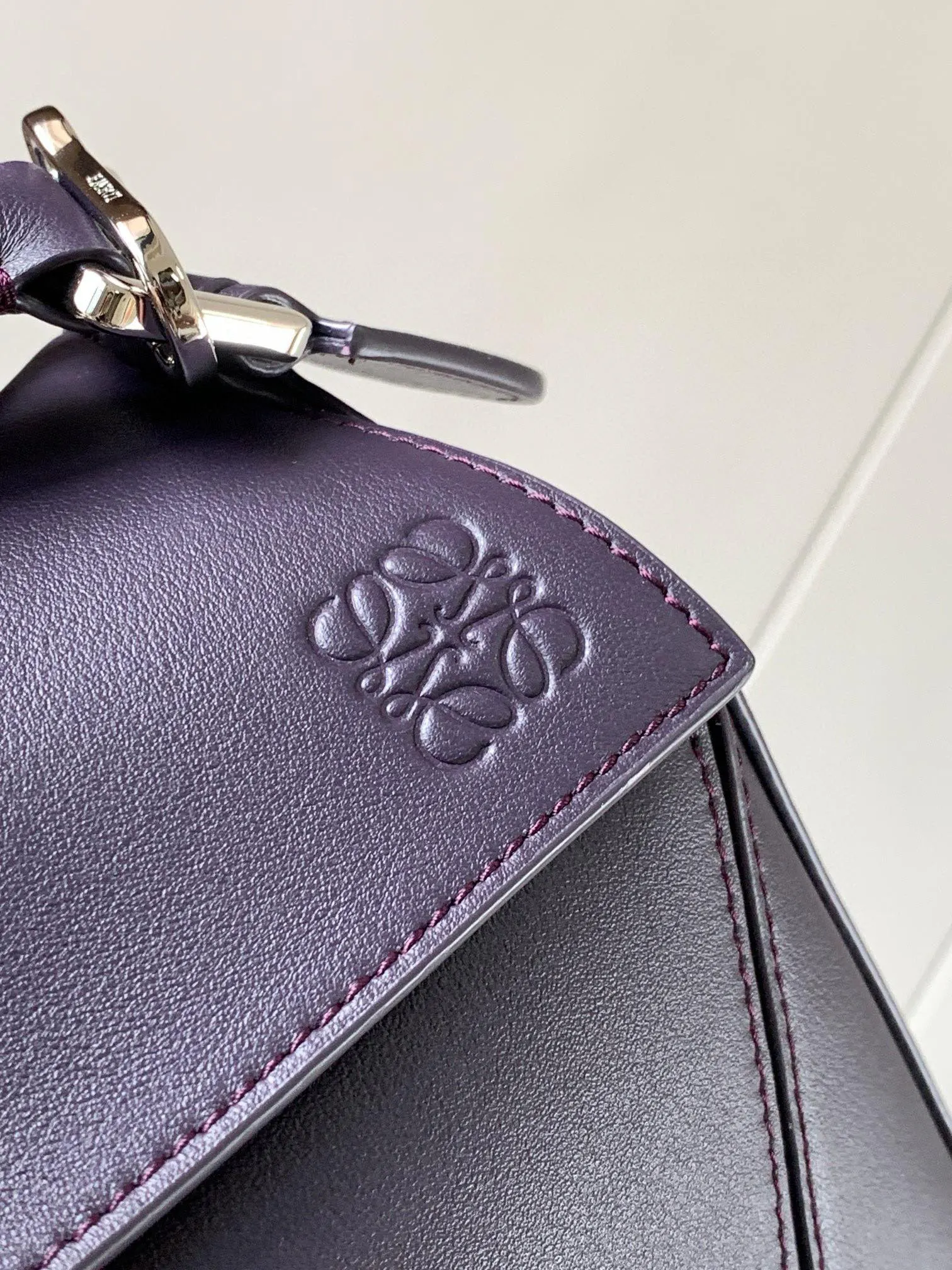 Purple Clutch Bag Leather