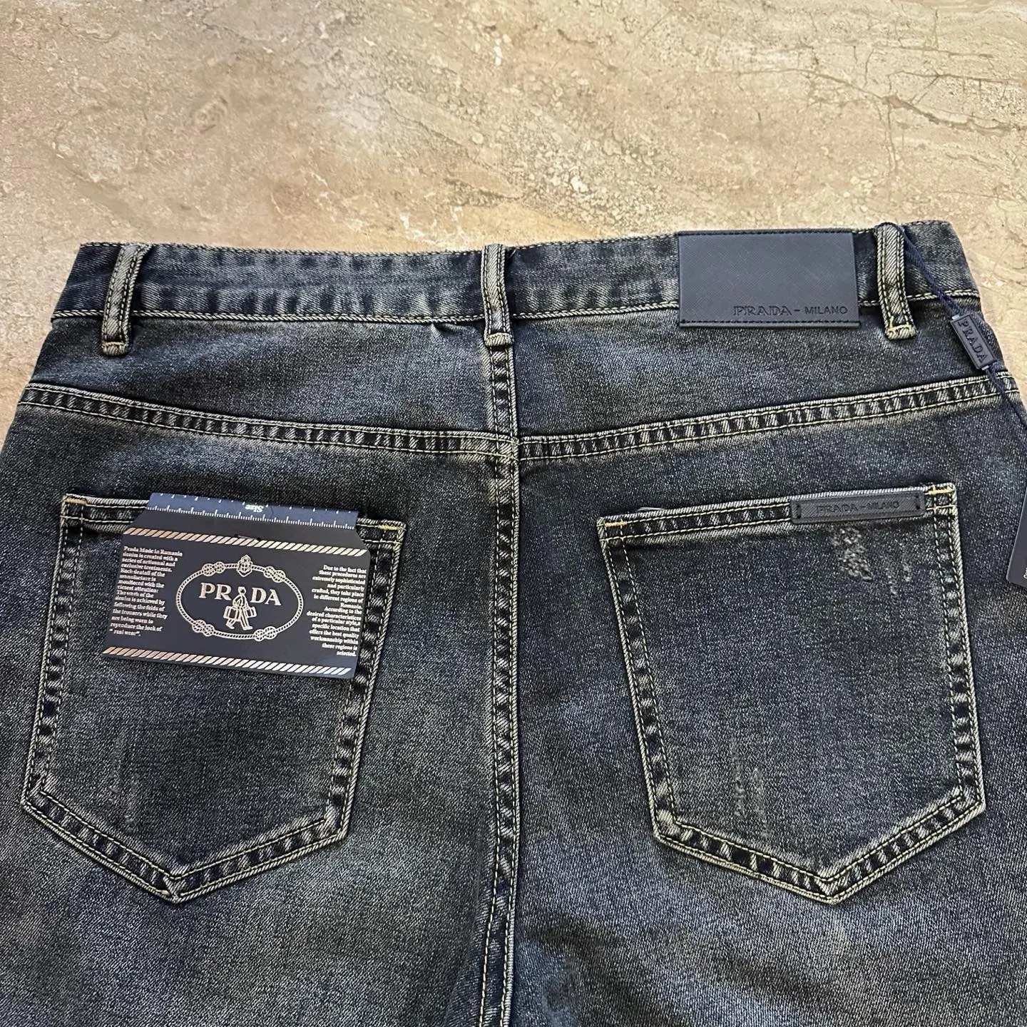Prada 牛仔 字母 Logo 牛仔裤 休闲寬鬆 褲子