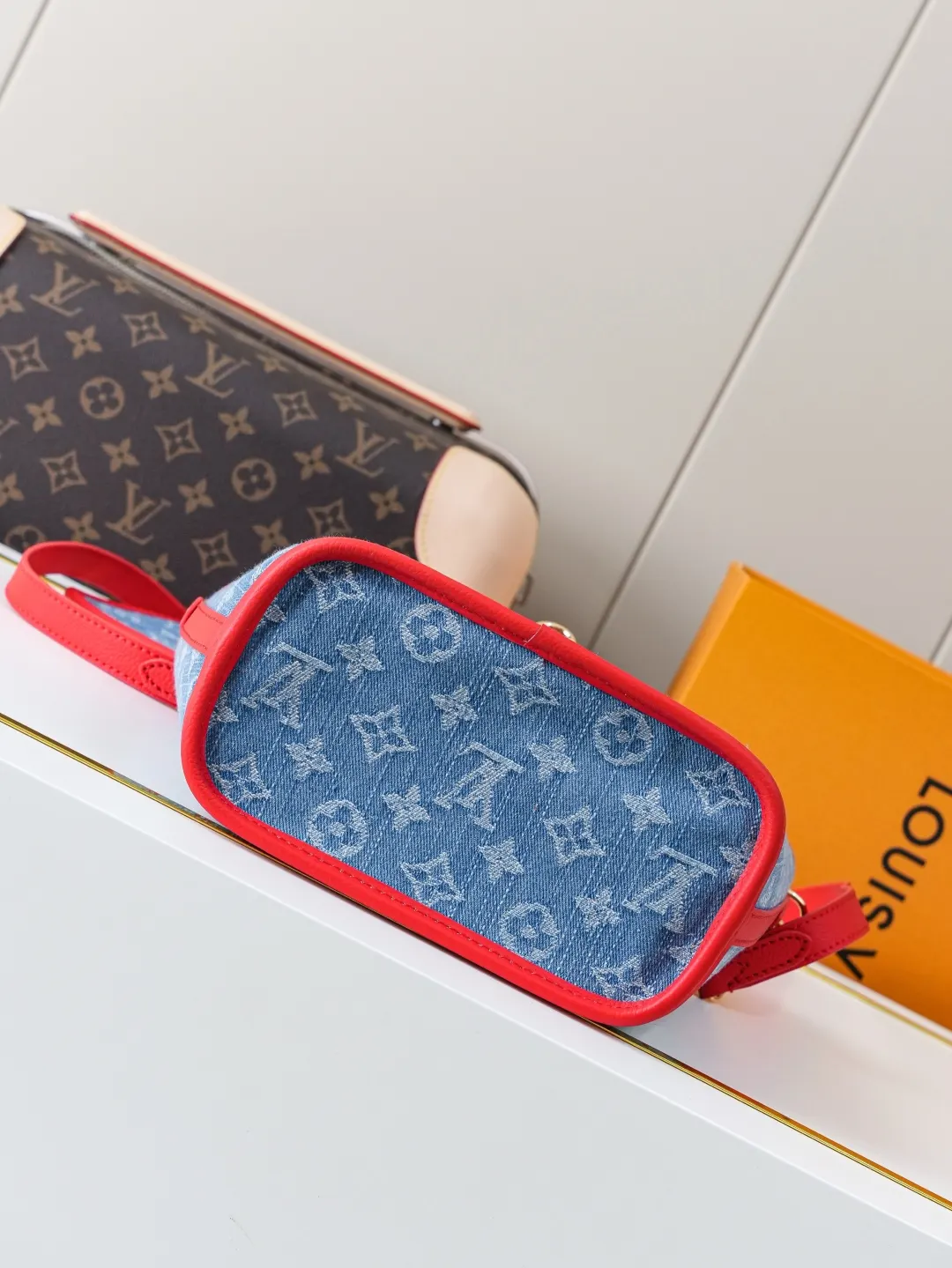LV Neverfull 牛仔 丹宁 牛皮 收纳包 旅行收纳款