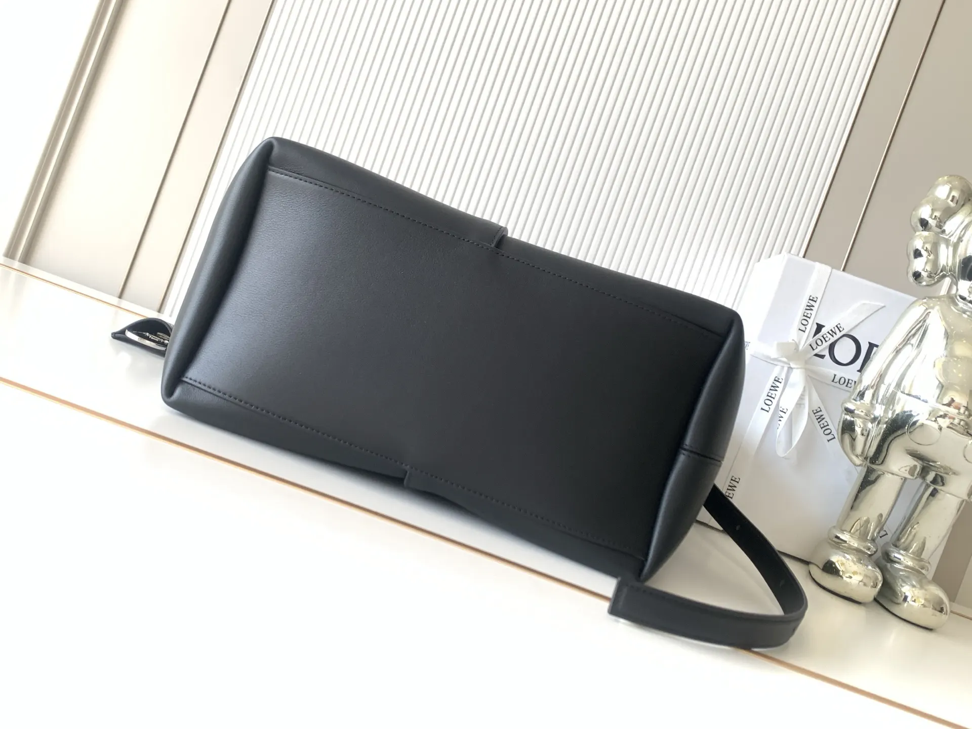 Black Bucket Bag Casual Leather