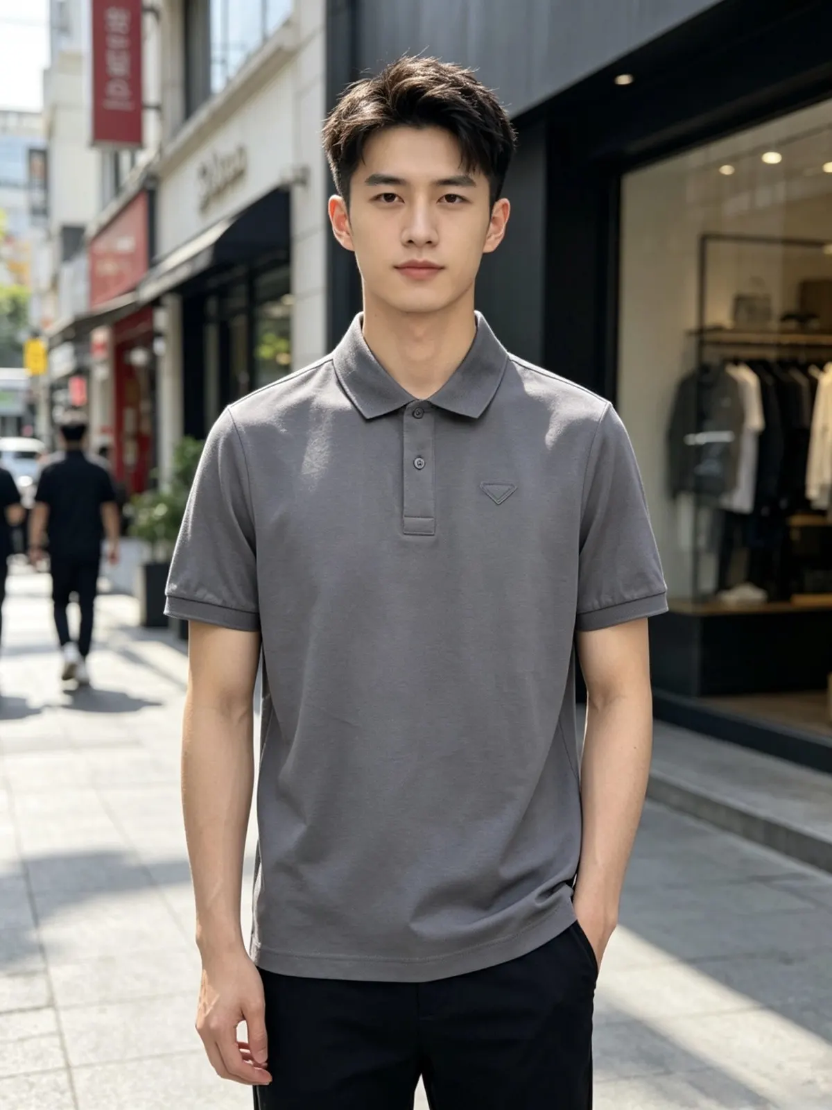 Prada 棉质 三角标 Polo衫