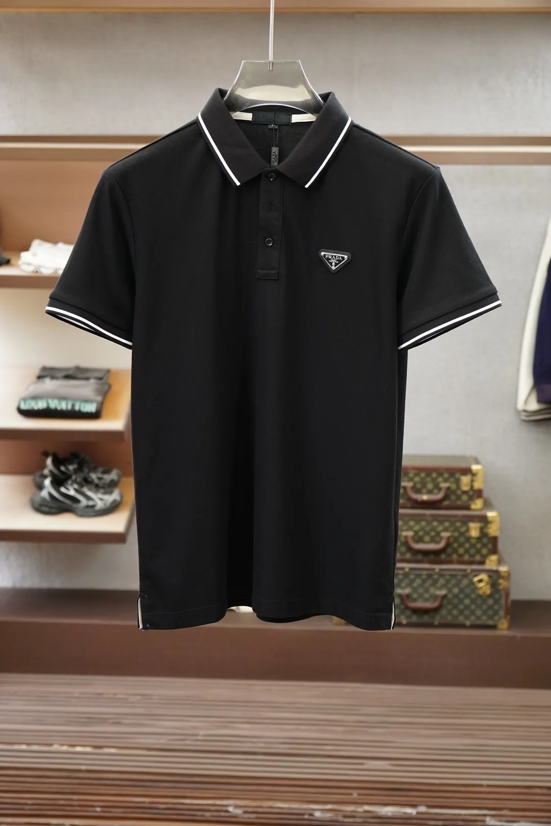 Prada 棉质 牛仔 刺绣 短袖T恤