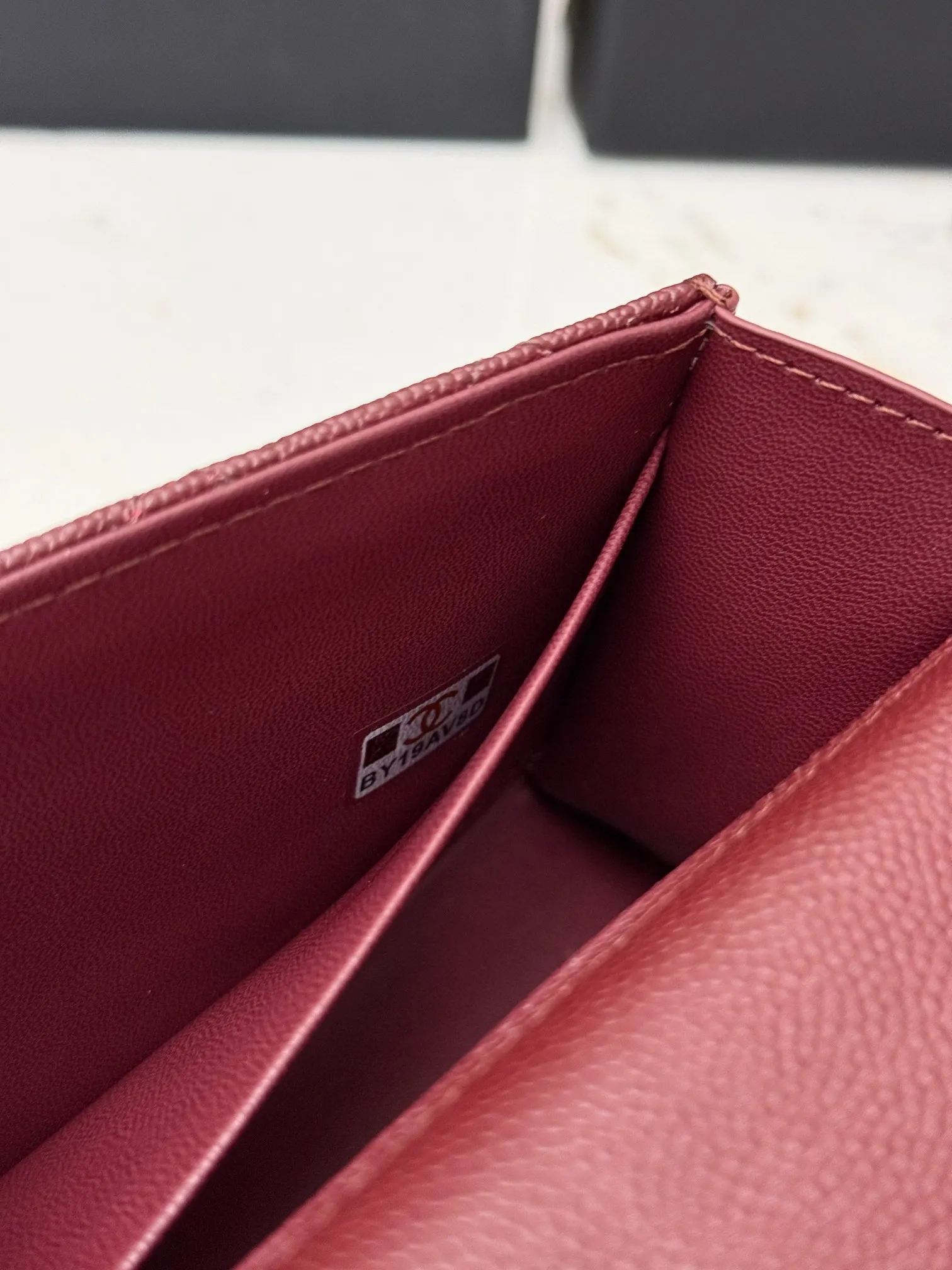 CHANEL 酒紅色牛皮Kelly手提包 金链斜挎款