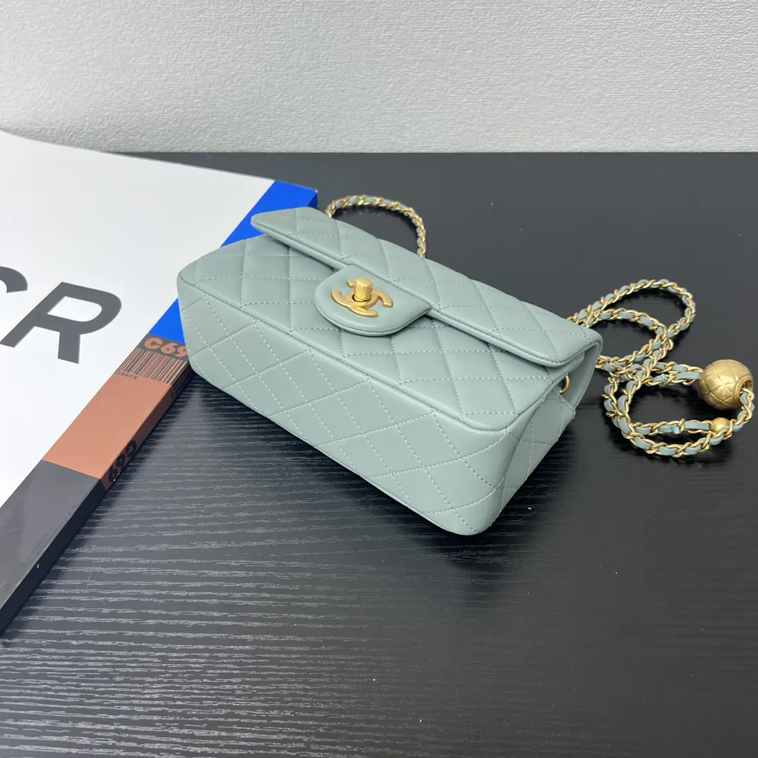 Chanel 綠色 皮革 翻蓋 鏈條包