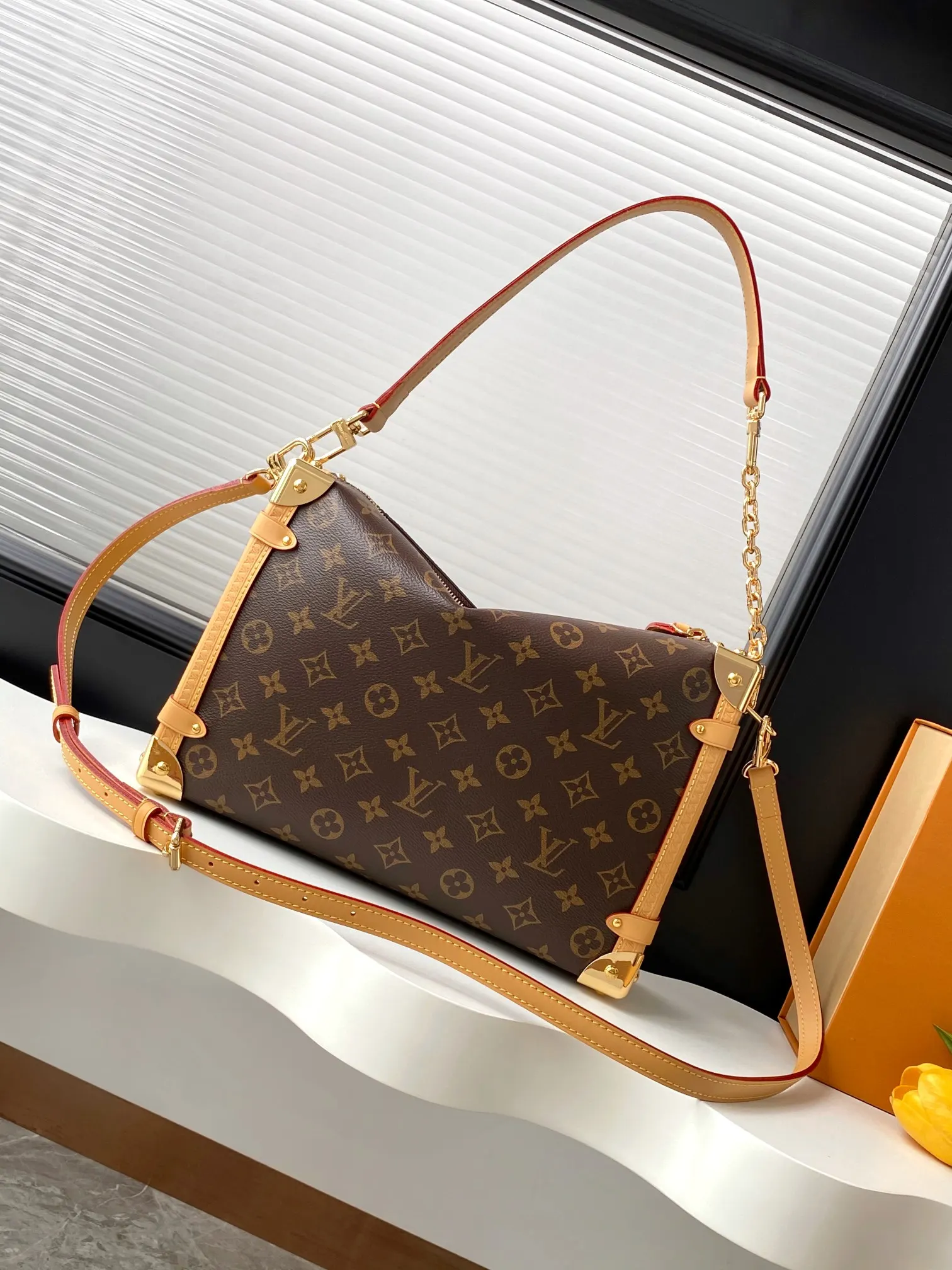 Monogram Chain Bag Leather