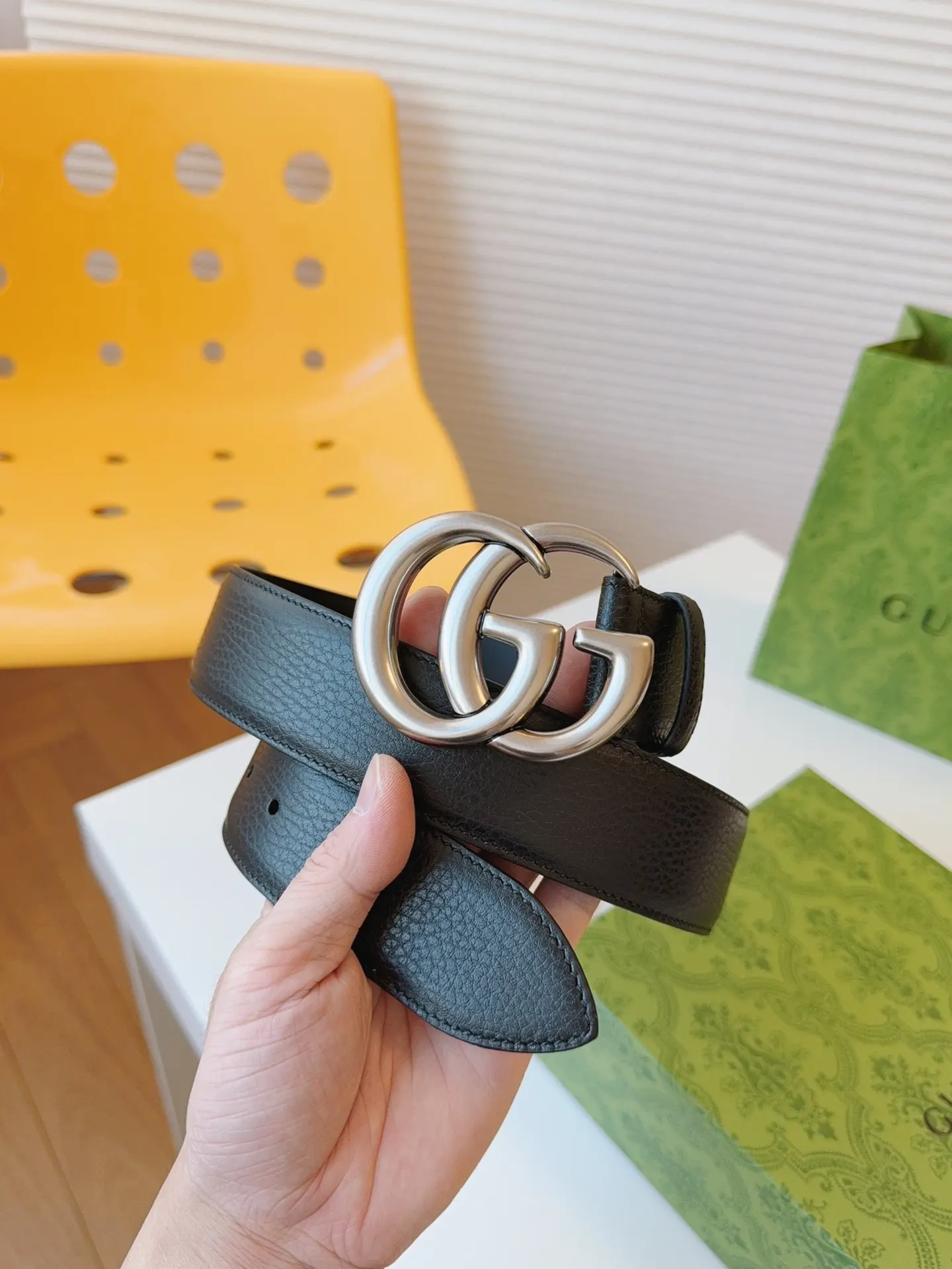 Gucci Marmont Double G Buckle Cowhide Sided Belt Image 2 Gucci Marmont Double G Buckle Cowhide Sided Belt Image 2
