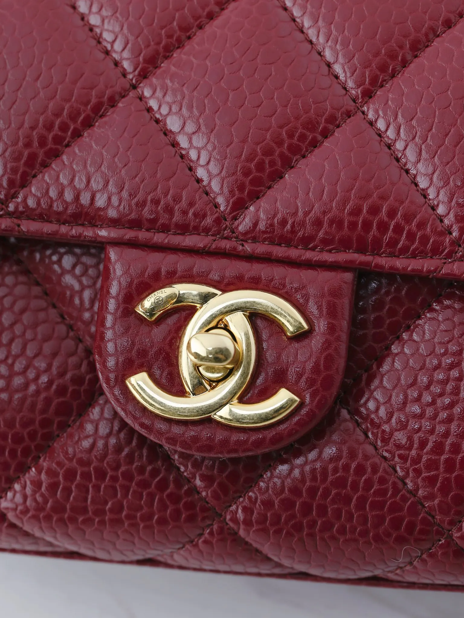 CHANEL 牛皮 尺寸 荔枝纹 腋下包 复古腋下背款