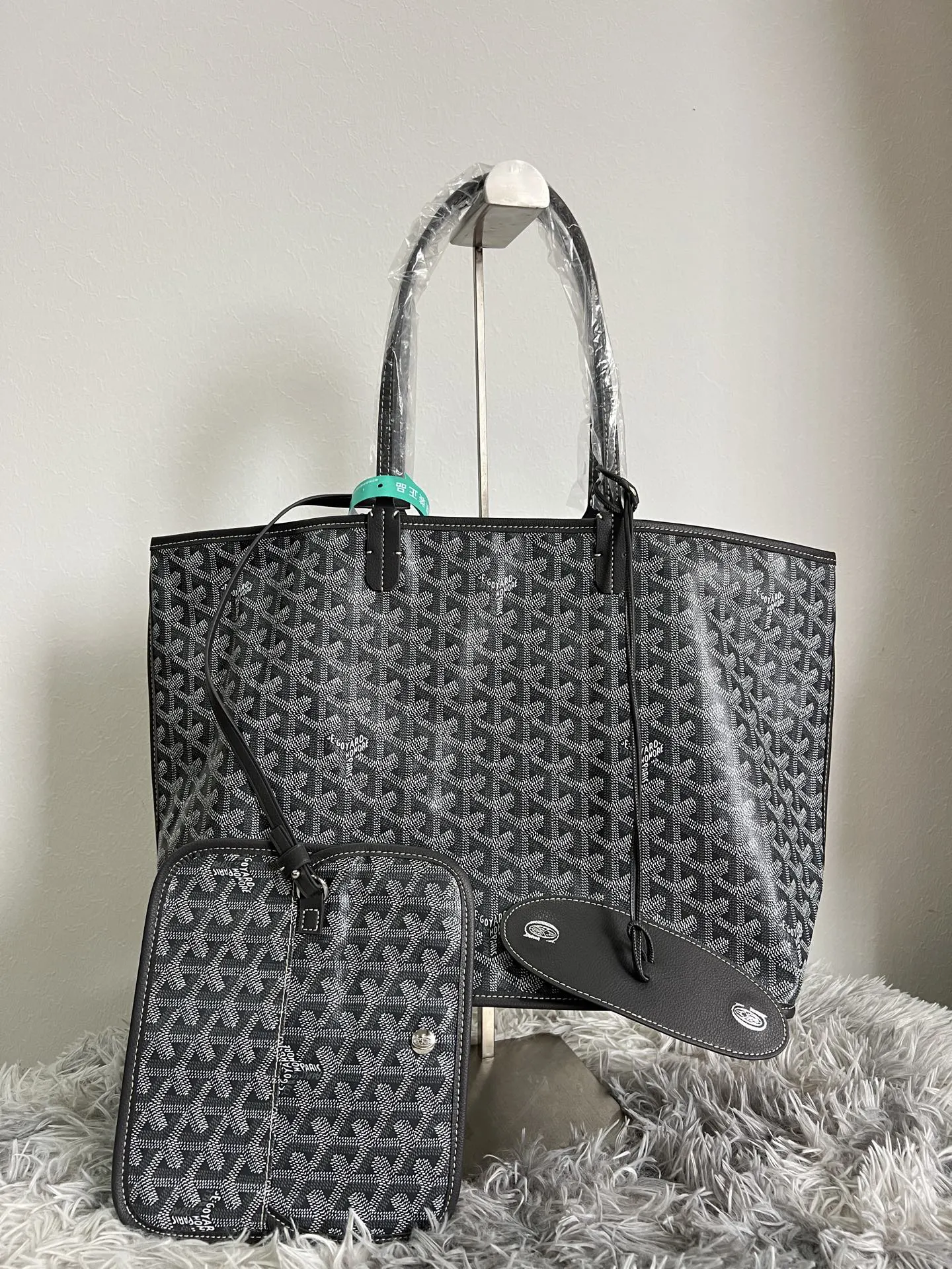 Goyard Gray Tote Bag Leather