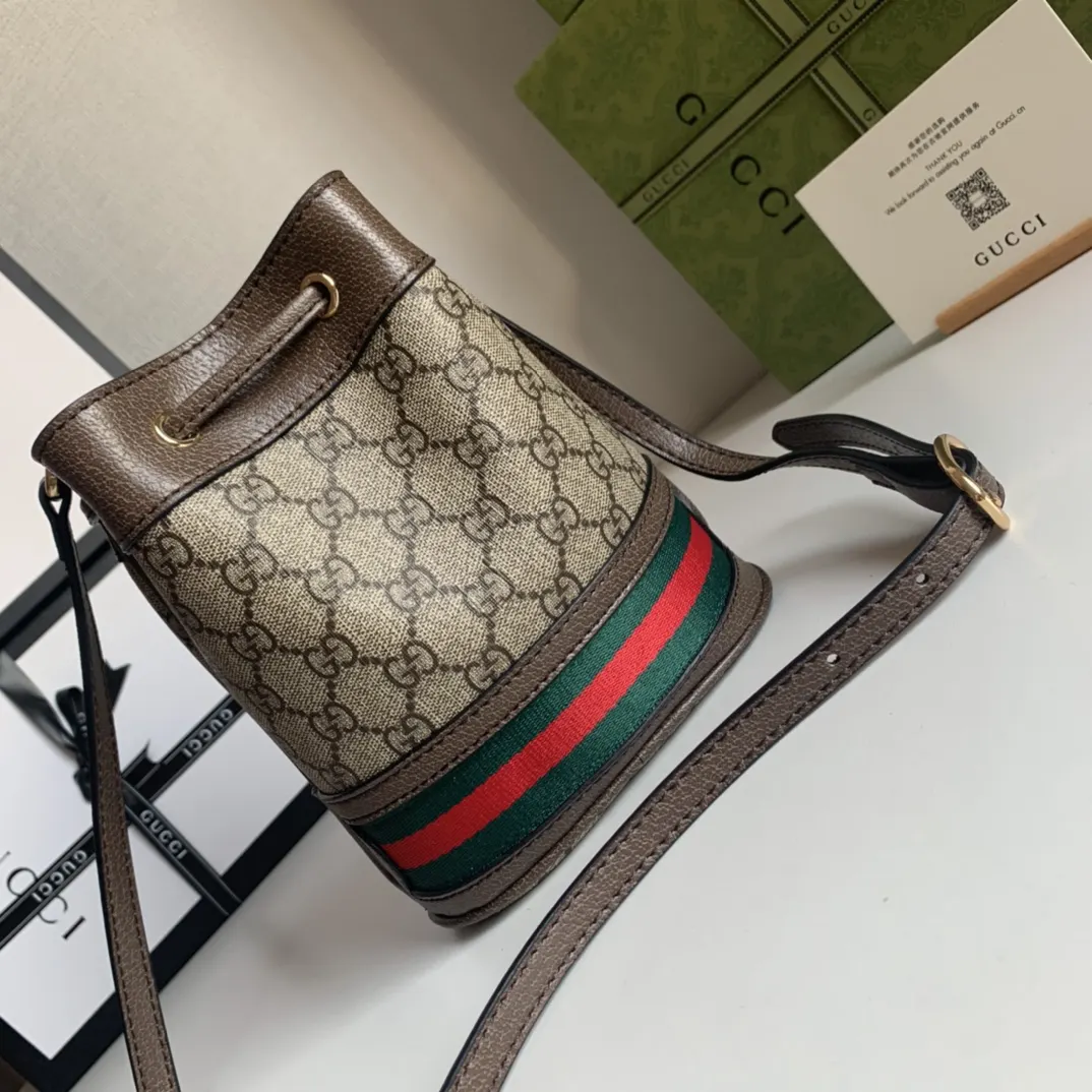 Gucci Gg Supreme Ophidia Old Flower Bucket Bag Handheld Shoulder Image 3 Gucci Gg Supreme Ophidia Old Flower Bucket Bag Handheld Shoulder Image 3