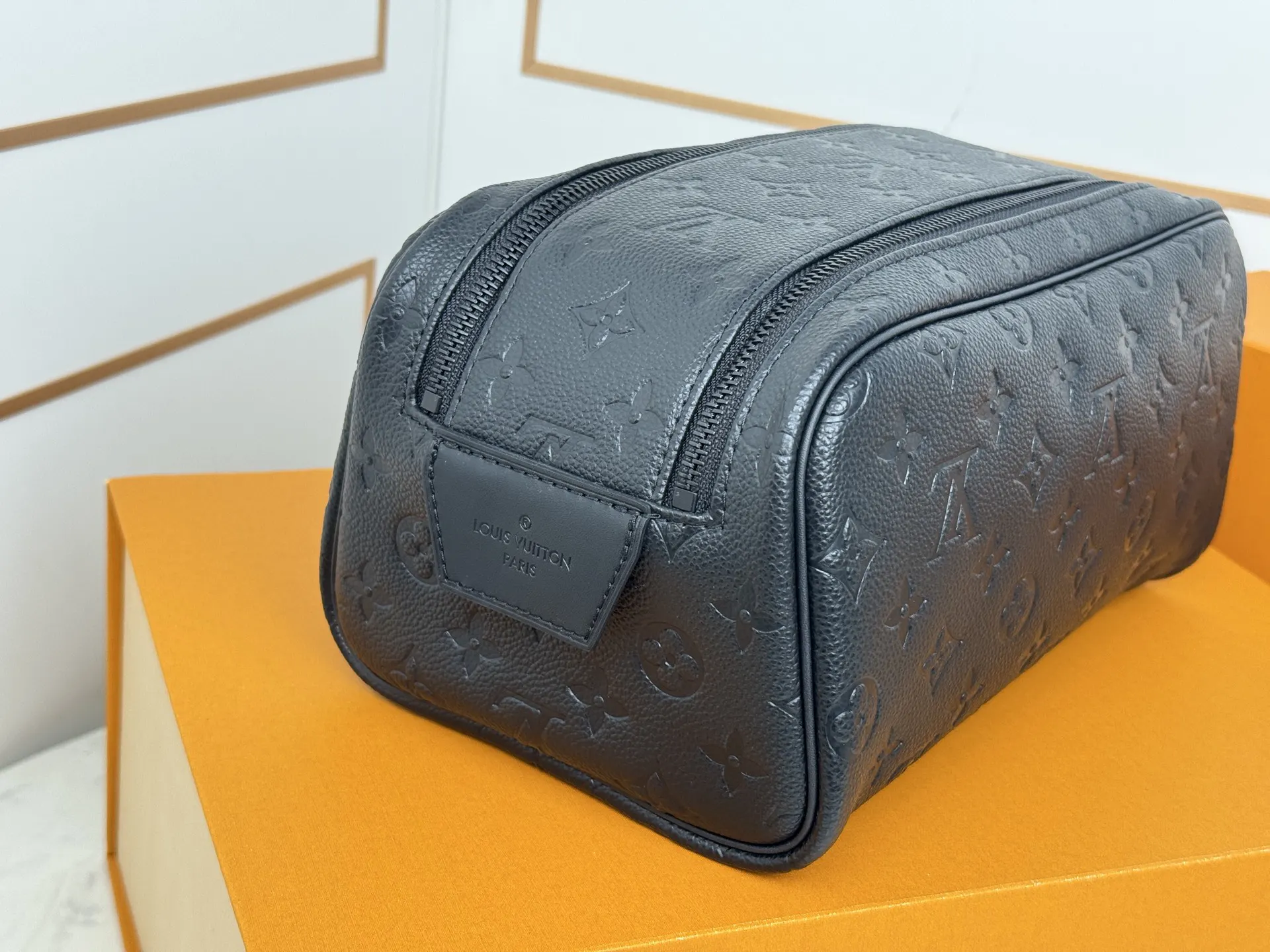 Black Monogram Cosmetic Pouch