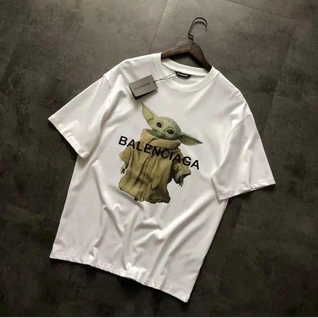 Balenciaga Print Cotton Short Sleeve T-Shirt Street