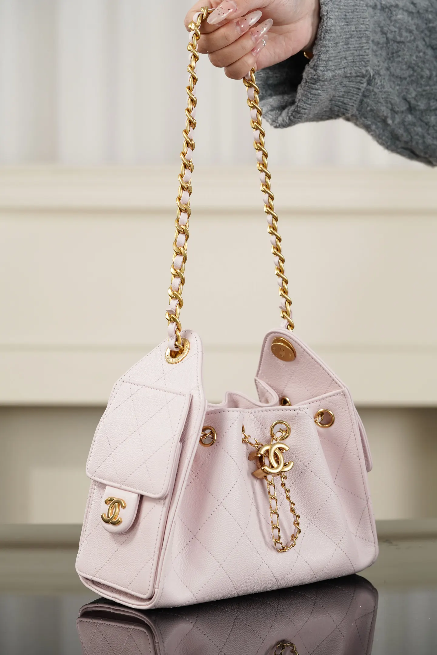 Pink Hobo Shoulder Bag Vintage