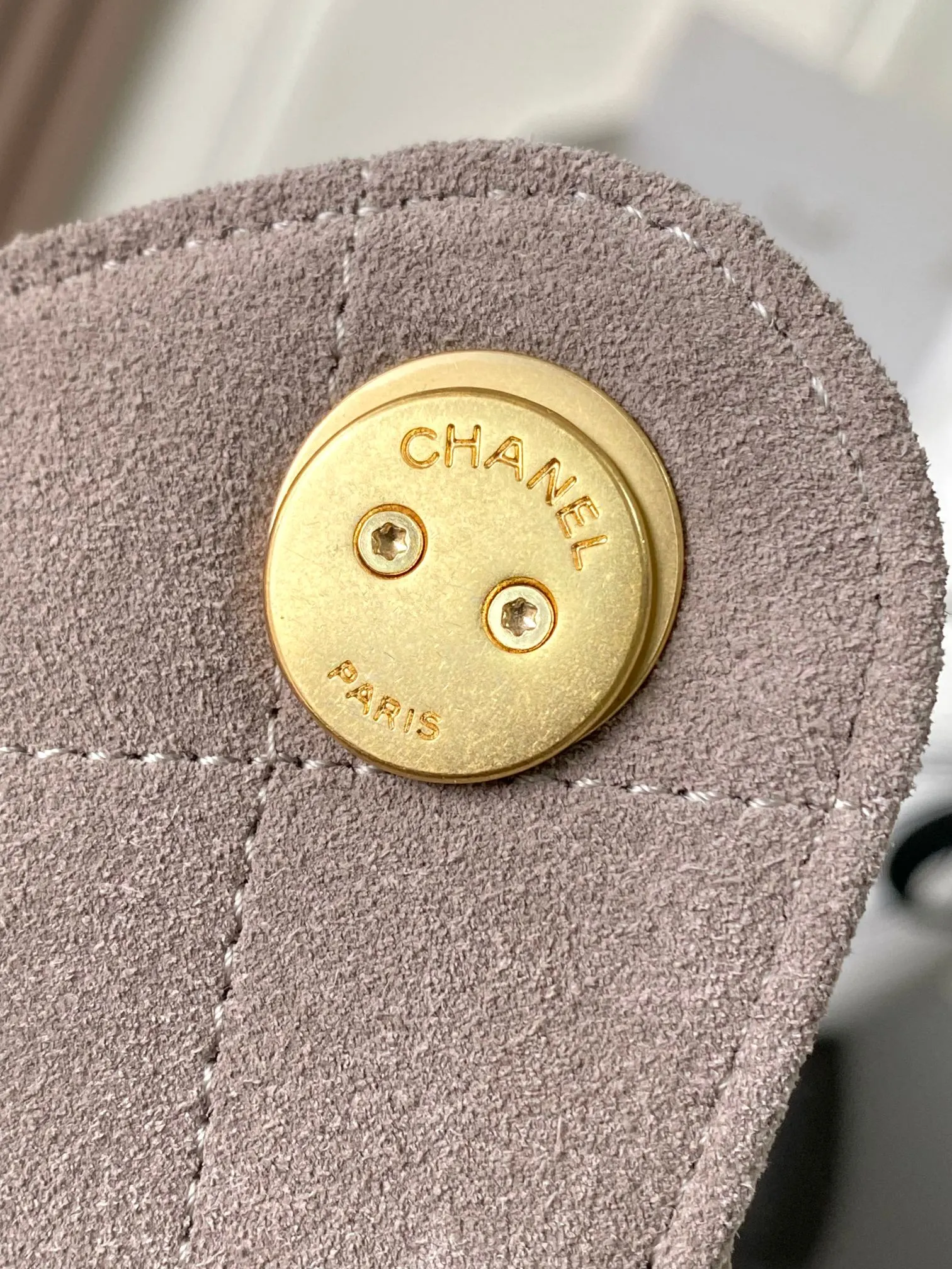 CHANEL 米灰色牛皮Hobo腋下包 单肩款