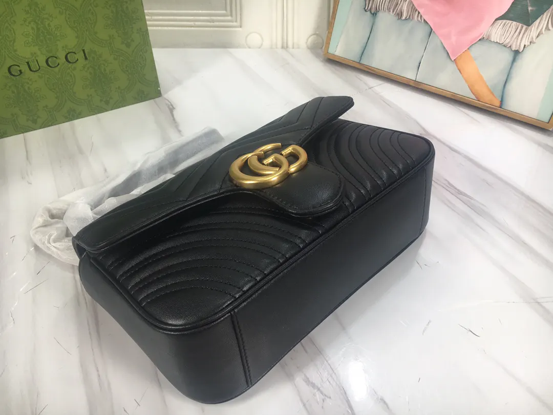 Gucci Marmont 牛皮链条包 单肩斜挎