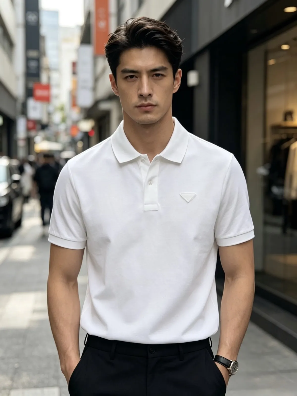 Prada 棉质 三角标 Polo衫