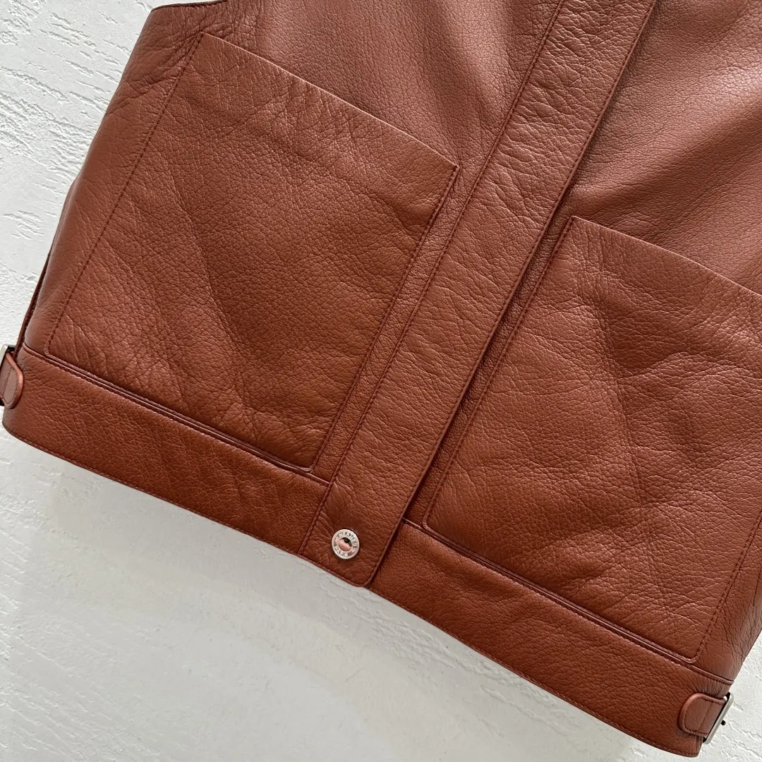 Hermès Brown Leather Vest