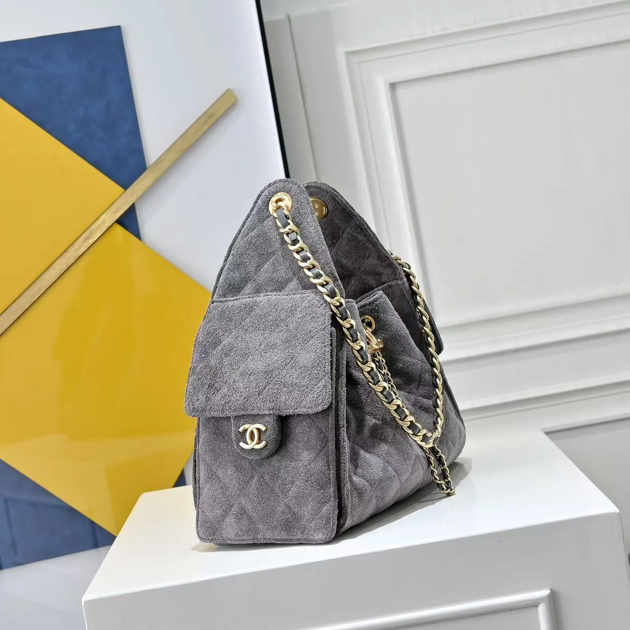 CHANEL Hobo 杏色 小牛皮 腋下包 復古腋下背款