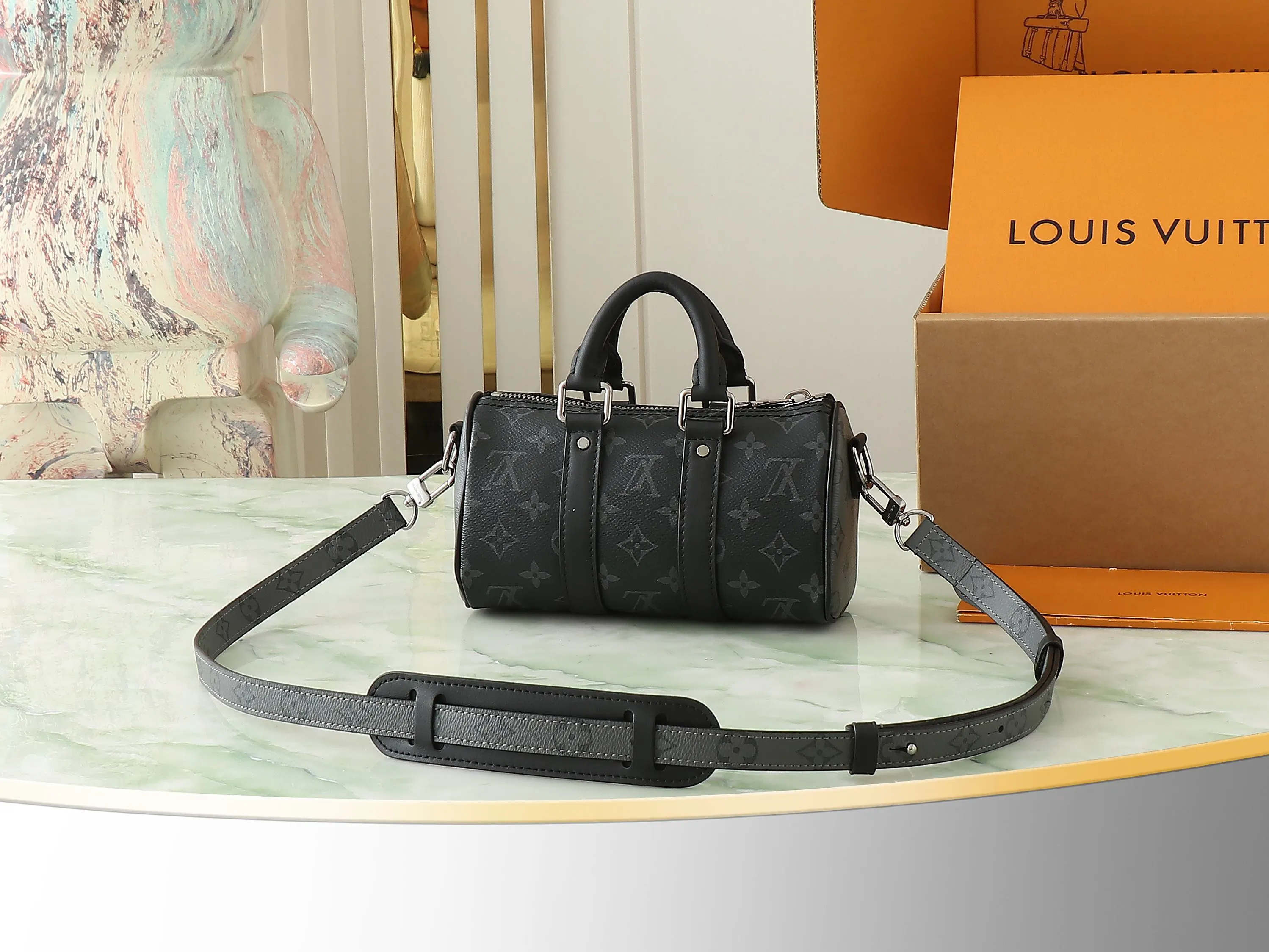 LV Keepall 黑色老花 旅行袋 大容量出行款(數字3)