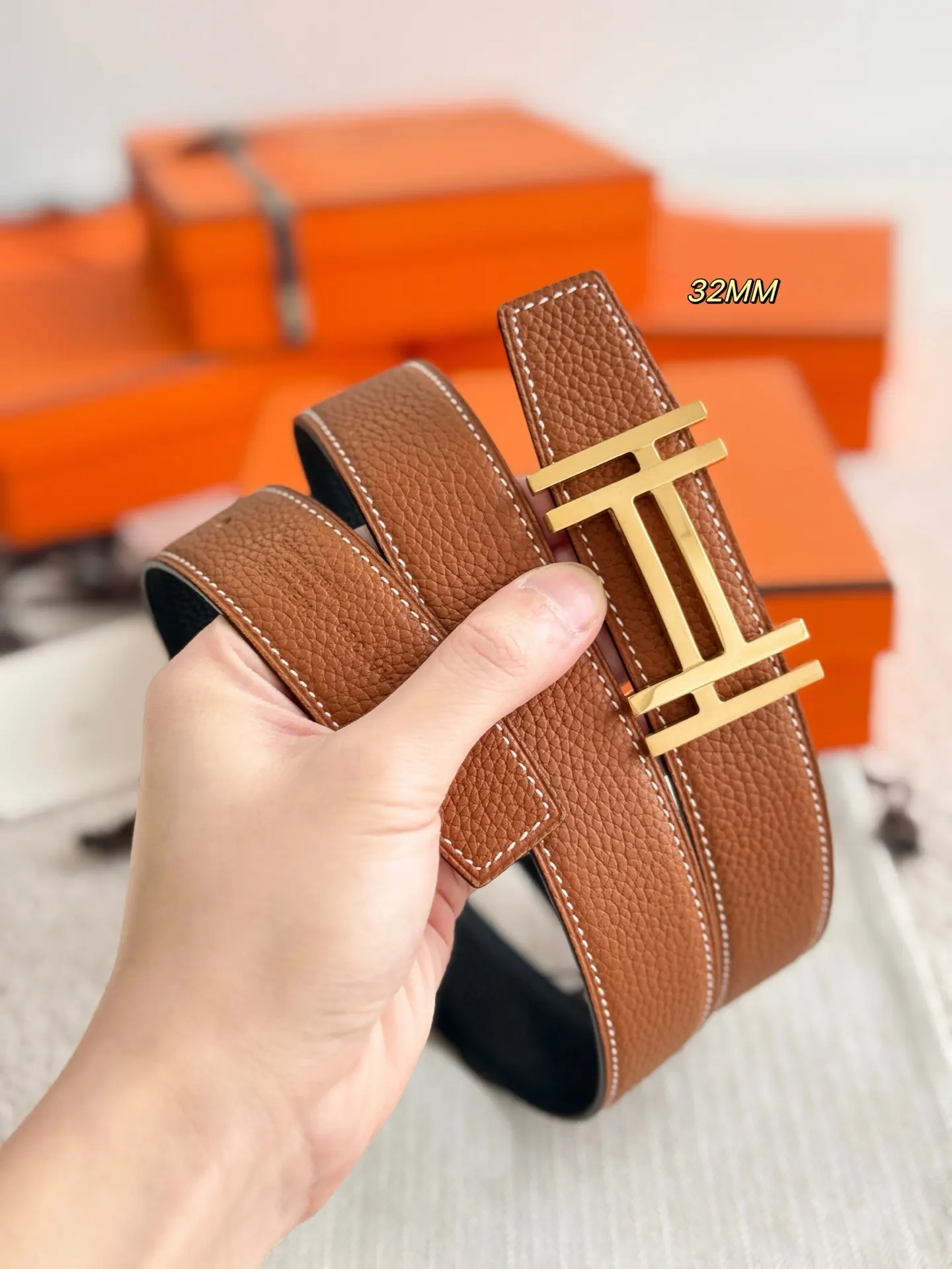 Hermès Togo牛皮 腰帶 精致配飾(數字7) Hermès Togo牛皮 腰帶 精致配飾(數字7)