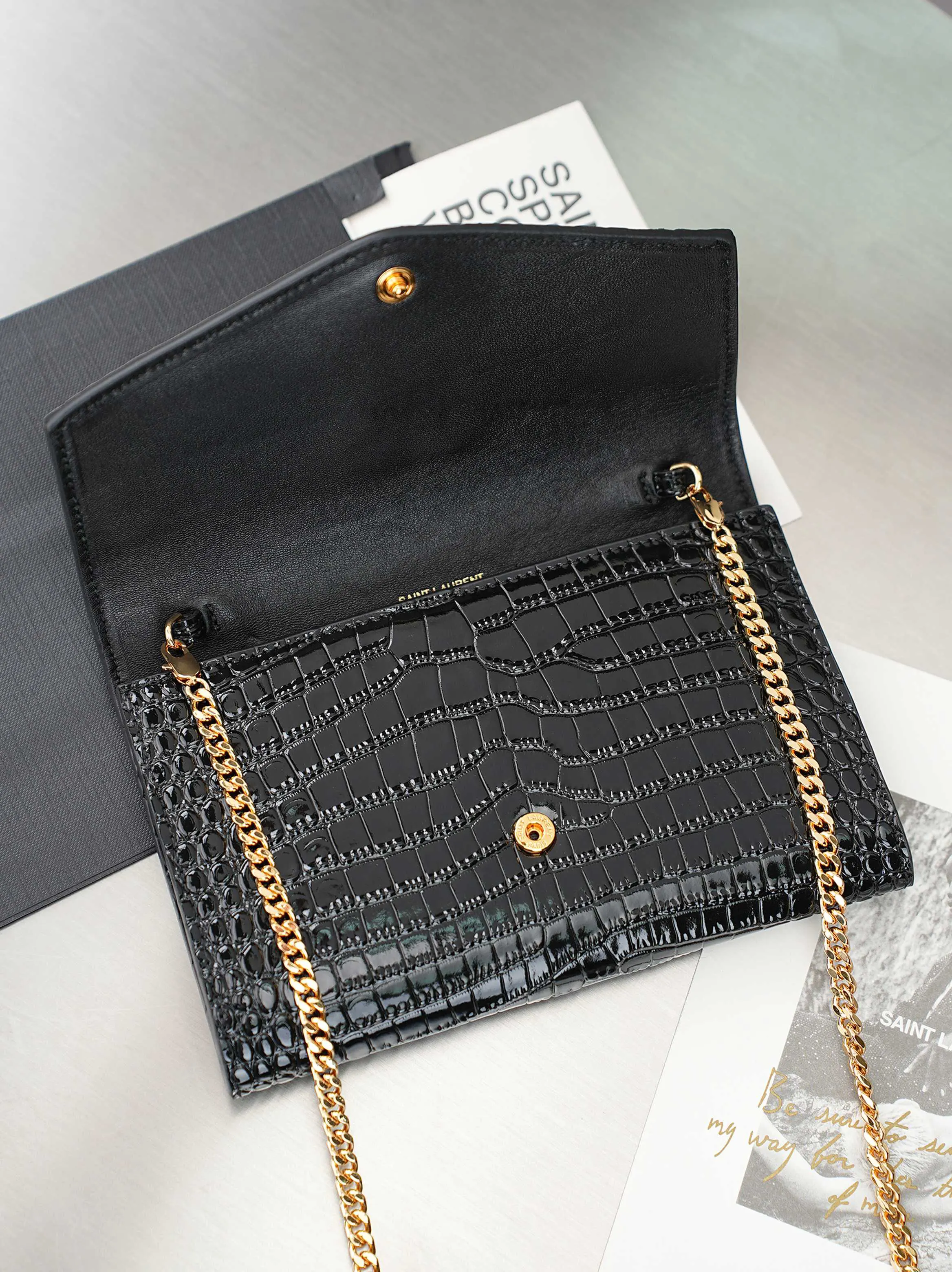 Black Chain Bag Leather
