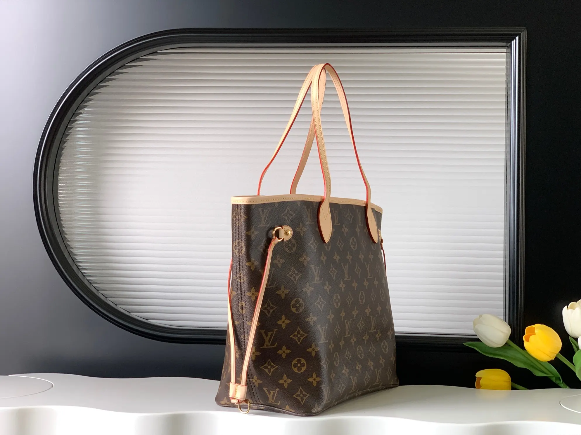 LV Neverfull 老花 金色 牛皮 手拿包 精致手拿款