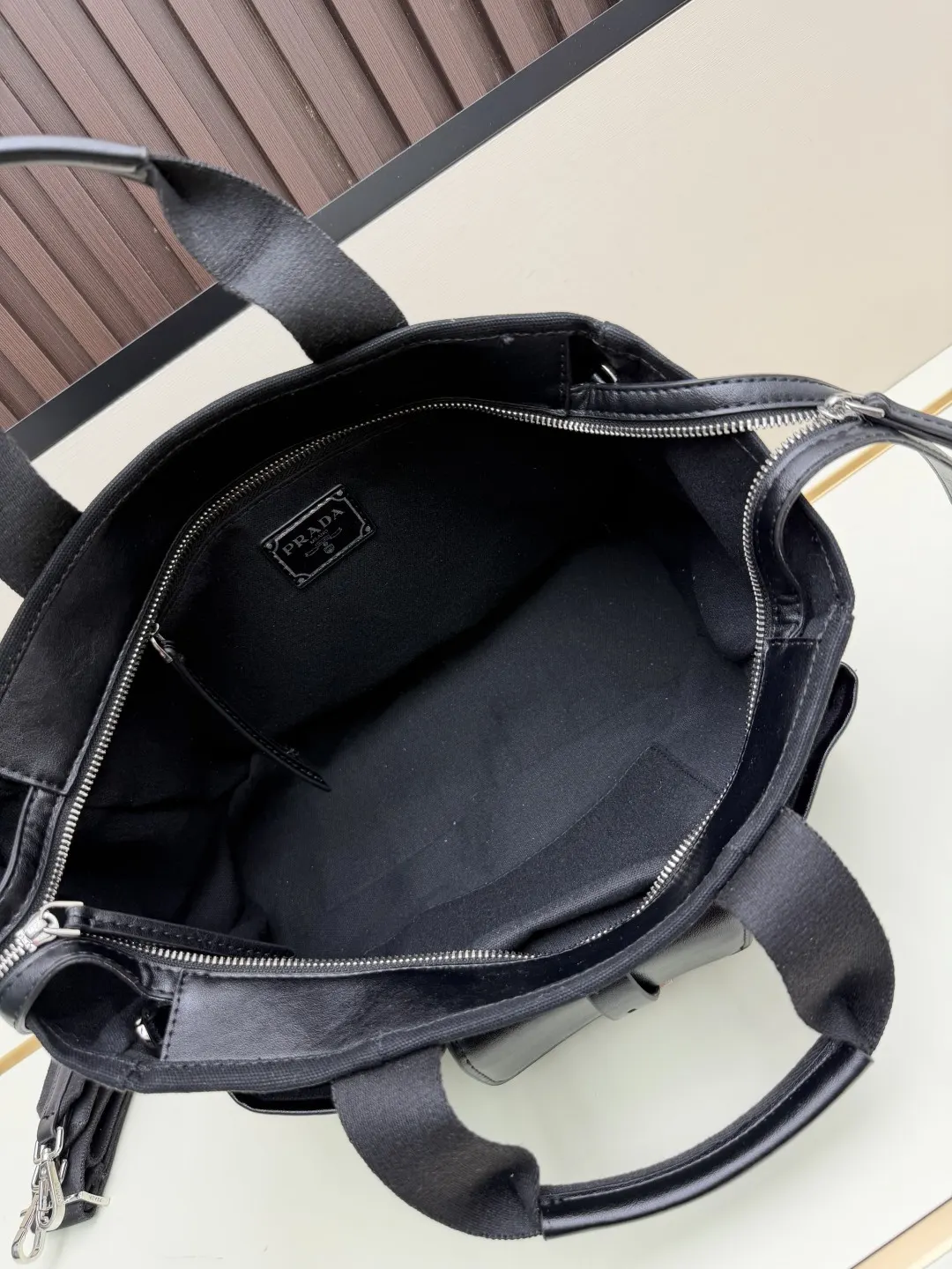 Prada Brown Crossbody Bag Commuter Canvas