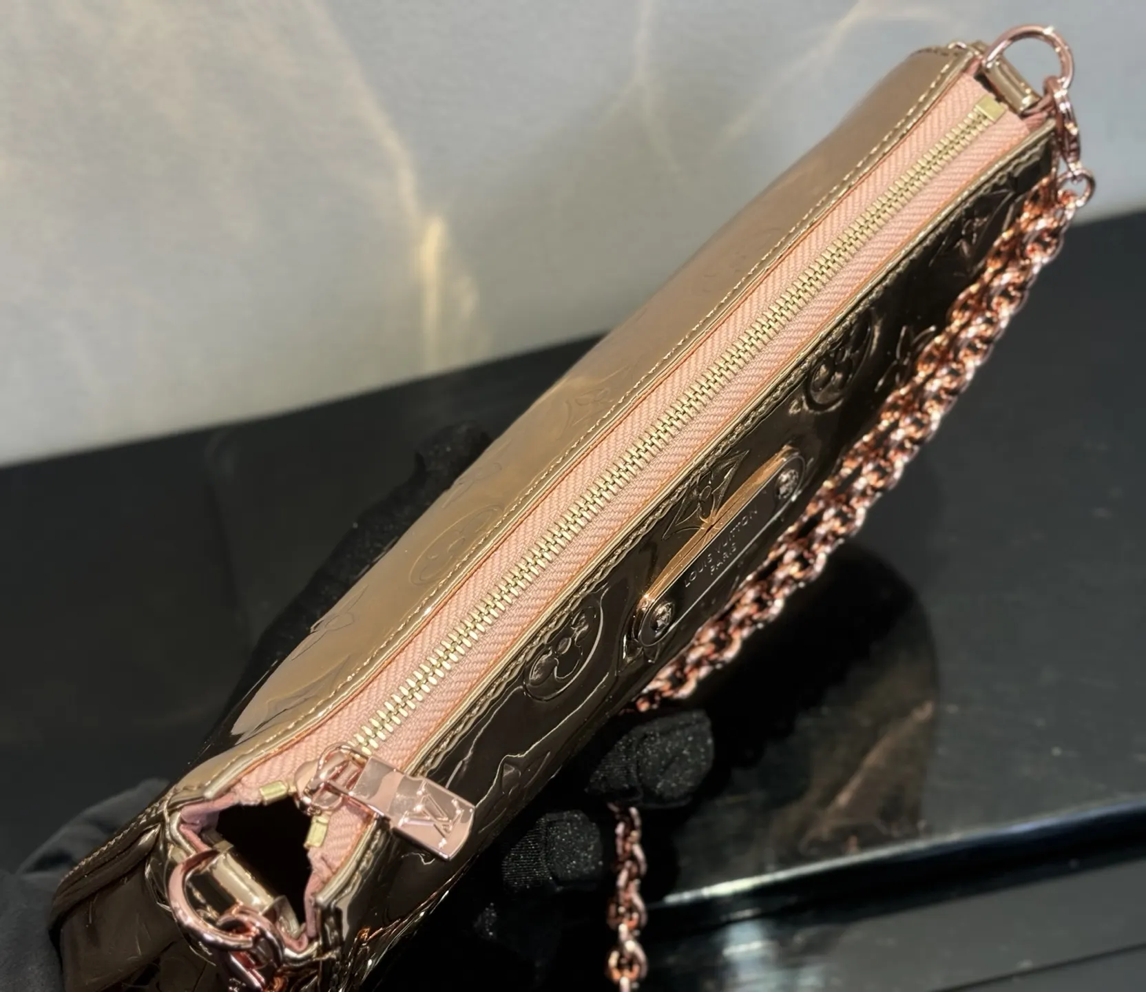 Louis Vuitton Pochette Gold Monogram Chain Bag