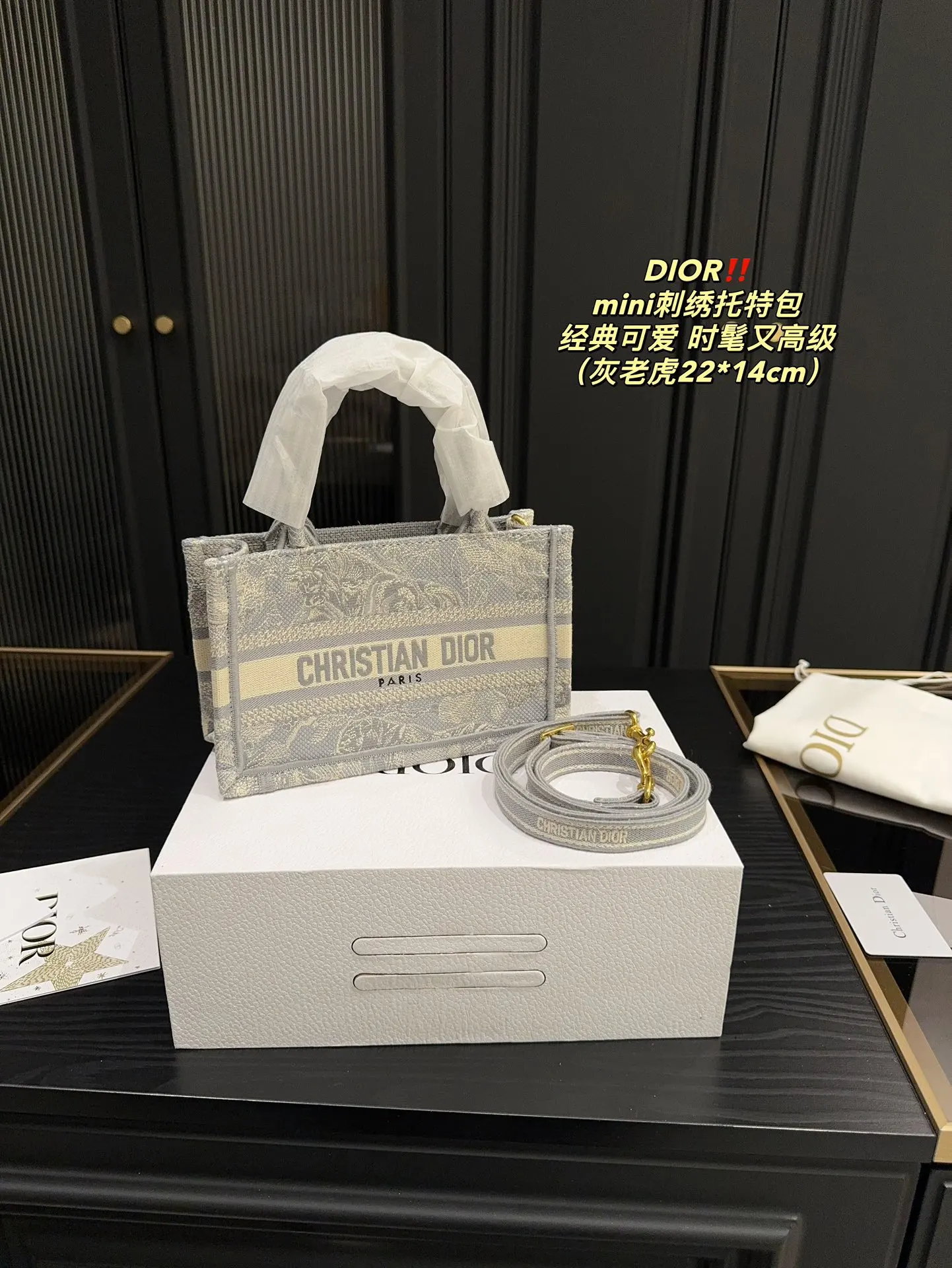 Dior 尺寸 mini刺绣托特包 复 大容量托特款