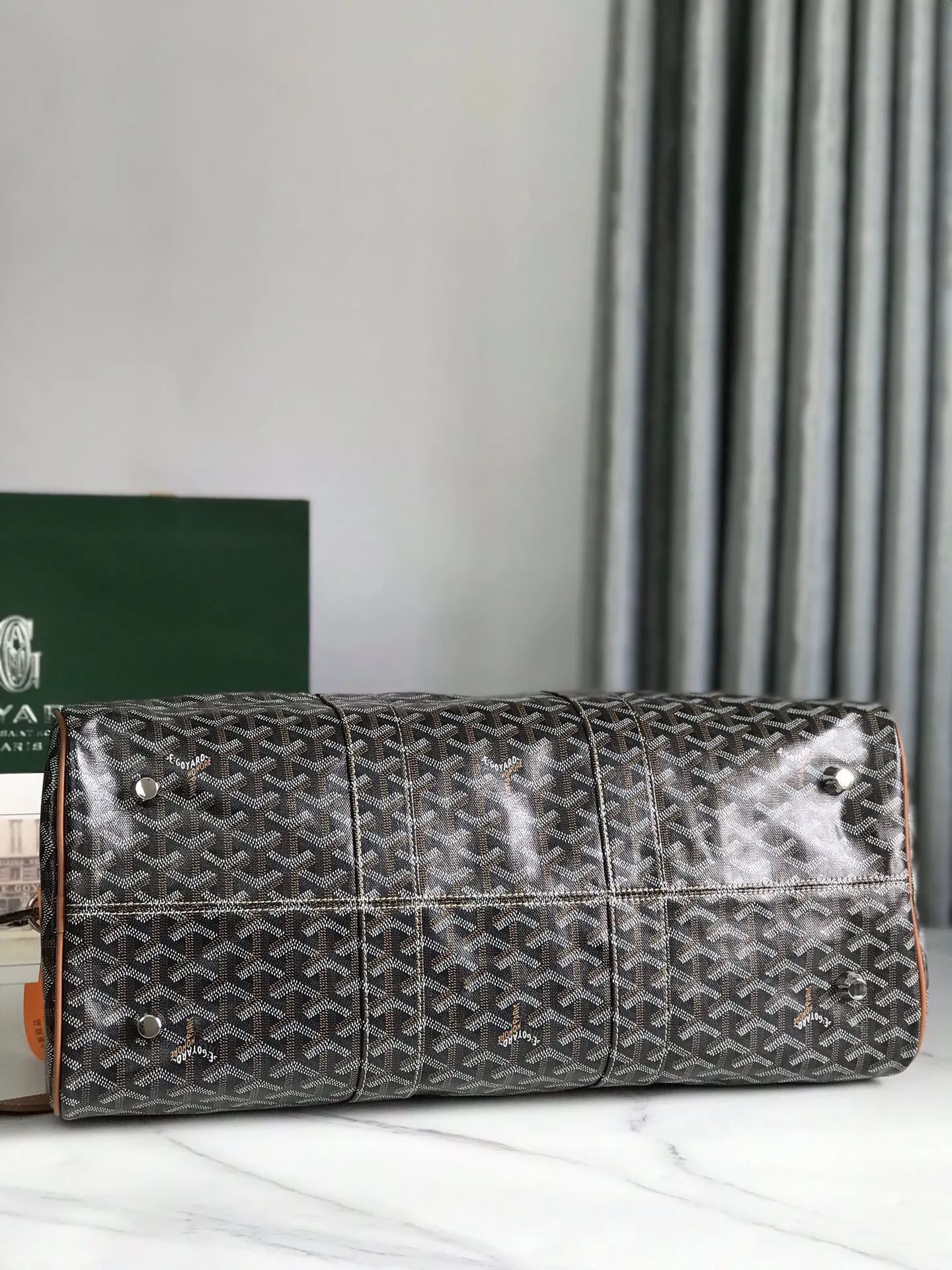 Goyard 深藍 酒紅 小牛皮 旅行袋 大容量旅行款
