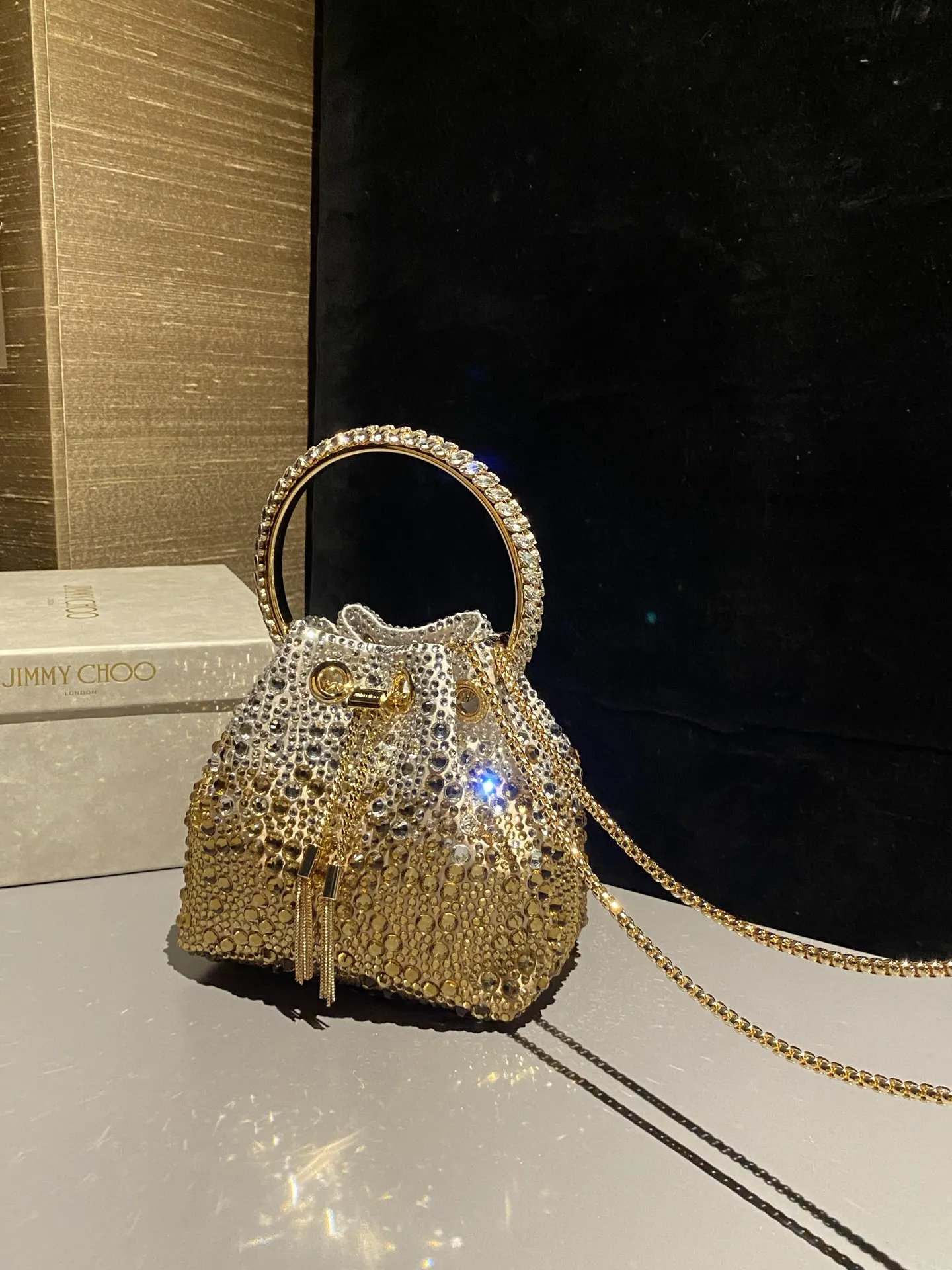 JIMMY CHOO BON BON系列标志款手提包 鏈條包 精致鏈條款