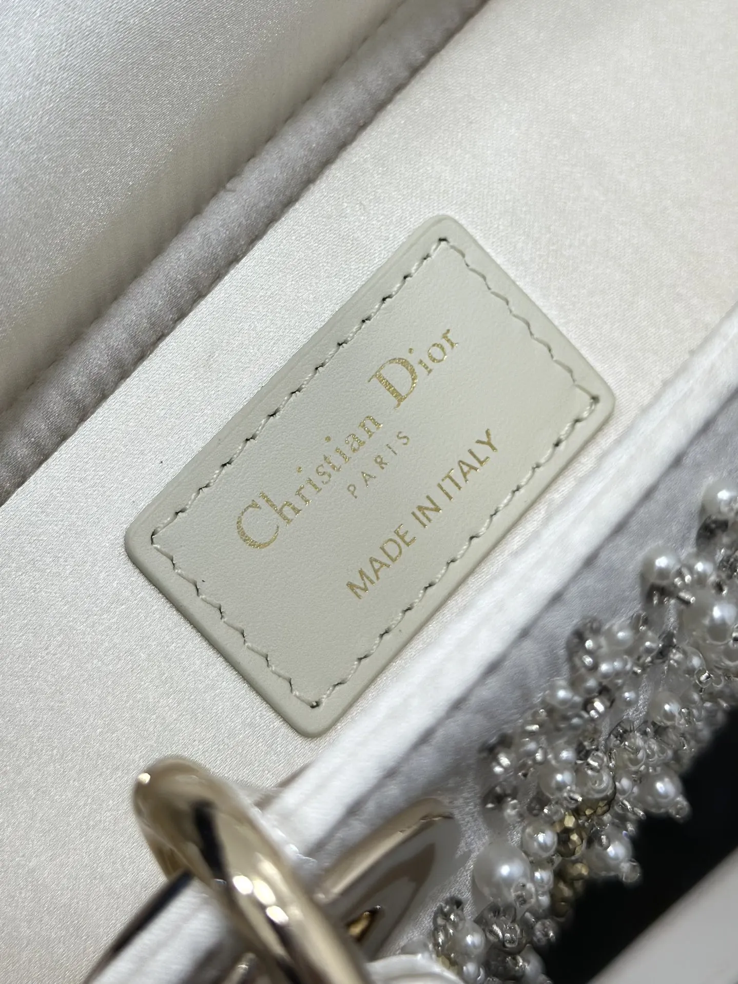 Dior 白色 金色 皮革 链条包 精致链条款