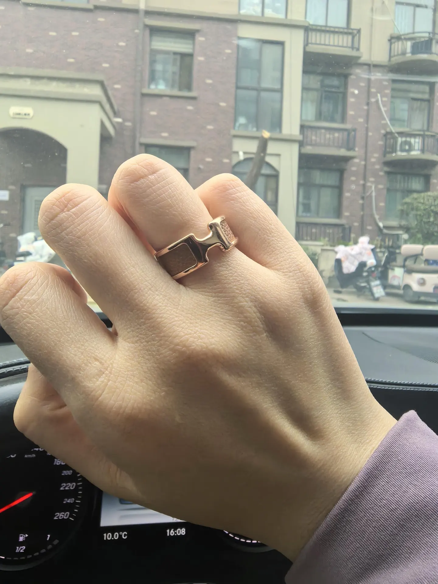 Hermès Brown Leather Ring