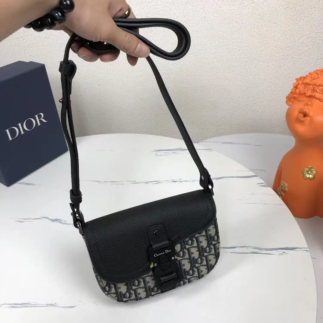 Black Beige Clutch Bag Leather