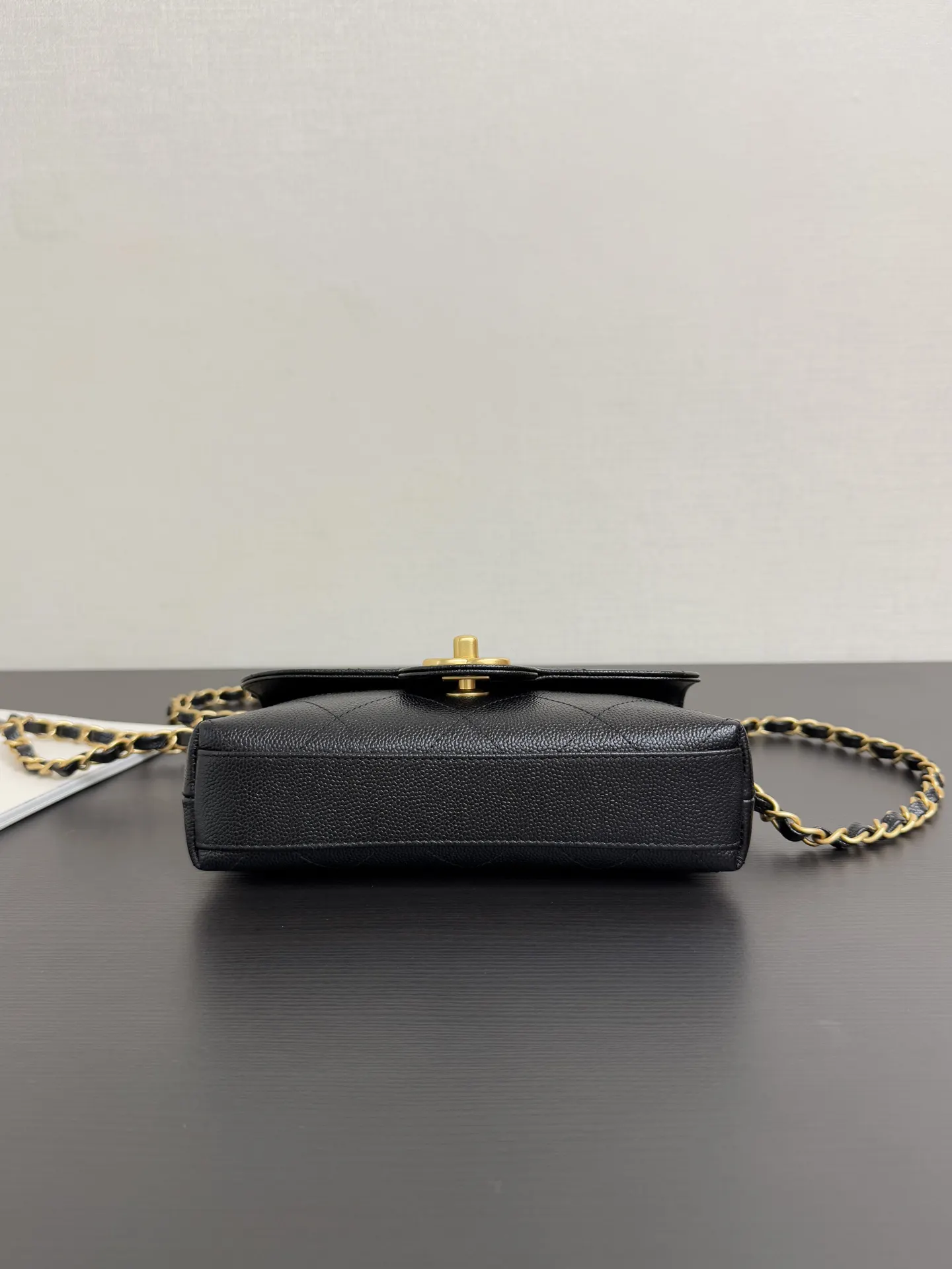 CHANEL 黑色牛皮手提链条包 通勤款 经典款