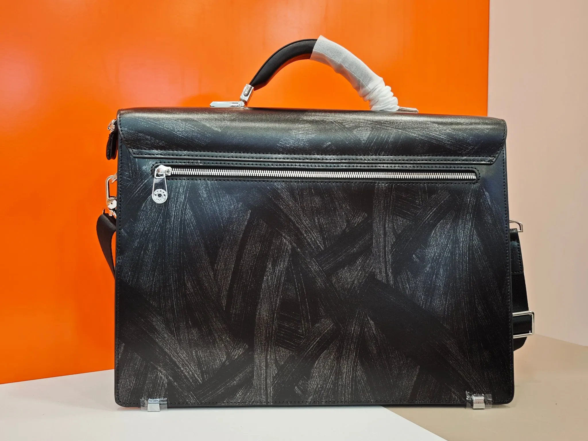 Black Briefcase Business Commuter Leather