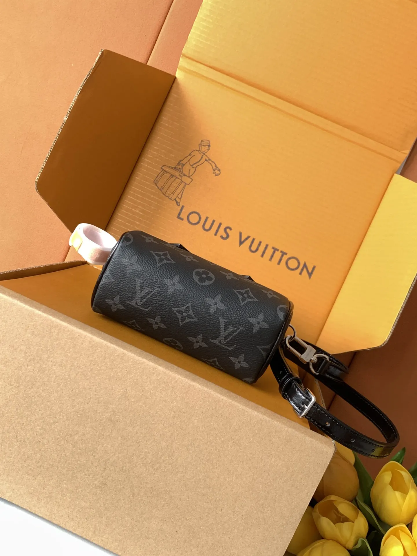 Black Organizer Pouch Travel Leather