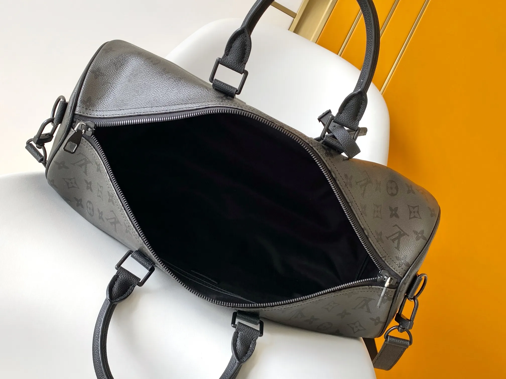 Keepall 灰色 牛皮 旅行包 大容量旅行款