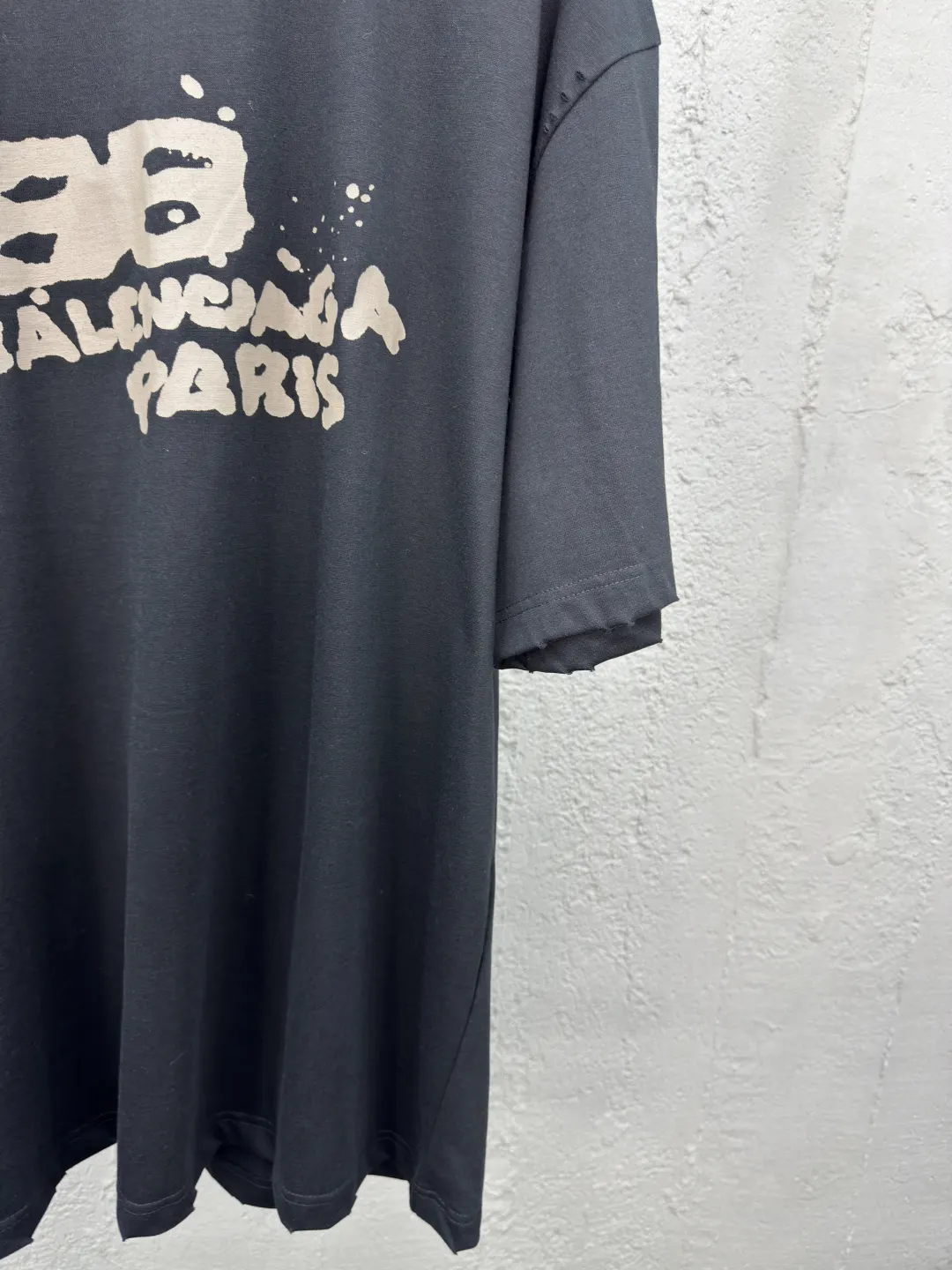 Balenciaga Black Cotton Logo Short Sleeve T-Shirt Street