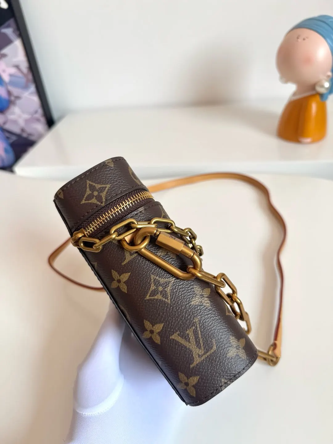 Louis Vuitton Gold Organizer Pouch Travel Canvas