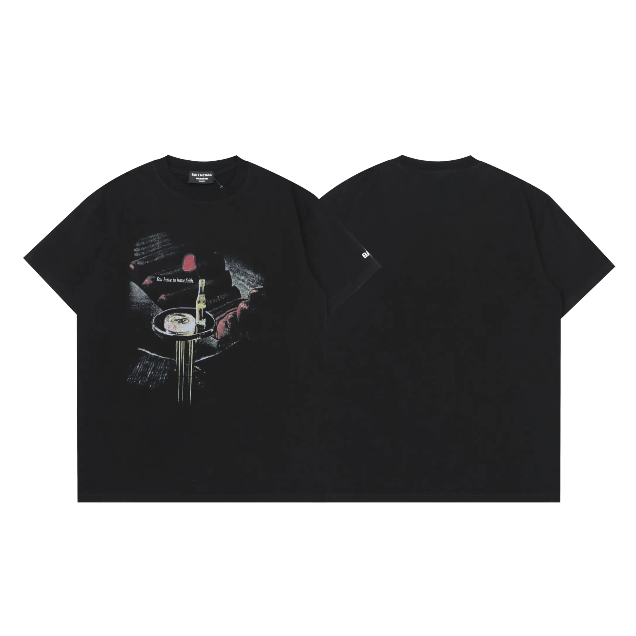 Balenciaga 黑色 純棉 Logo 短袖T恤 宽松休閒(數字3) Balenciaga 黑色 純棉 Logo 短袖T恤 宽松休閒(數字3)