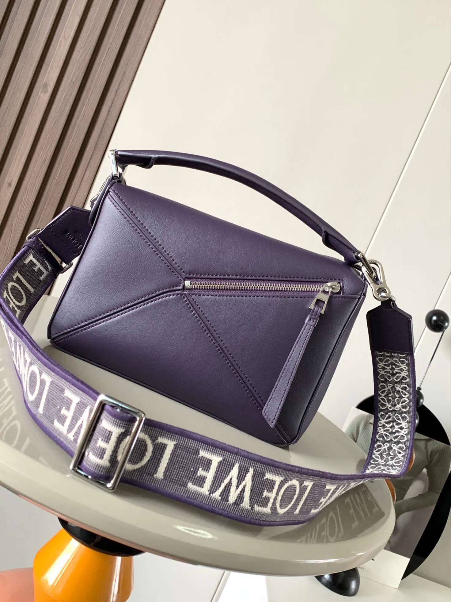 Purple Clutch Bag Leather